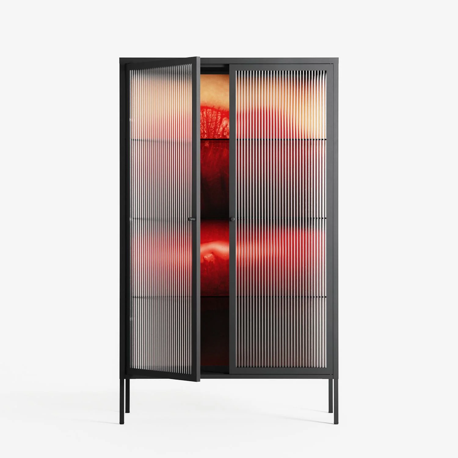 Red - Cabinet - Nadia Ryder - Antracite - Reeded glass - Image 2