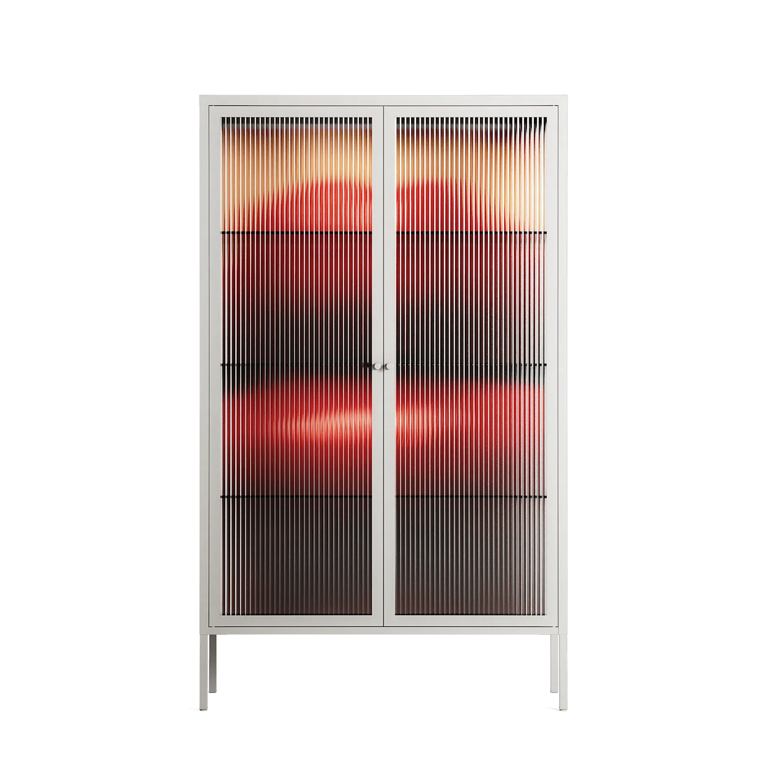 Red - Cabinet - Nadia Ryder - Chalk - Reeded glass