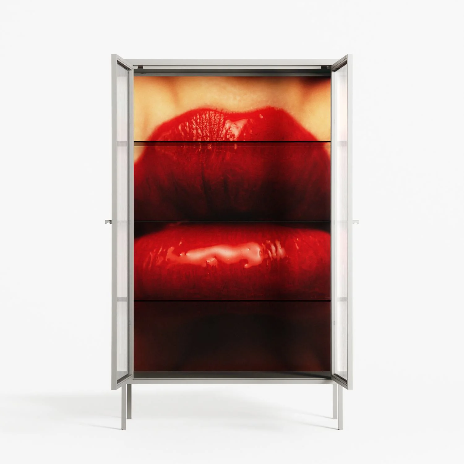 Red - Cabinet - Nadia Ryder - Chalk - Reeded glass - Image 3