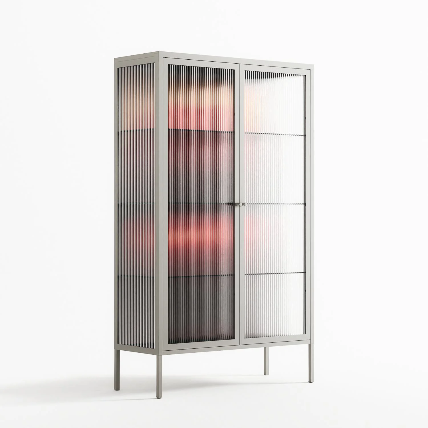 Red - Cabinet - Nadia Ryder - Chalk - Reeded glass - Image 4