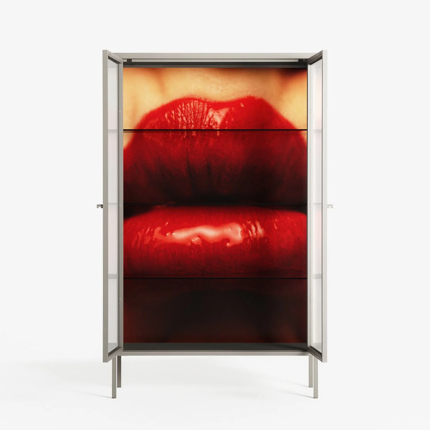 Red - Cabinet - Nadia Ryder - Pebble - Reeded glass - Image 3