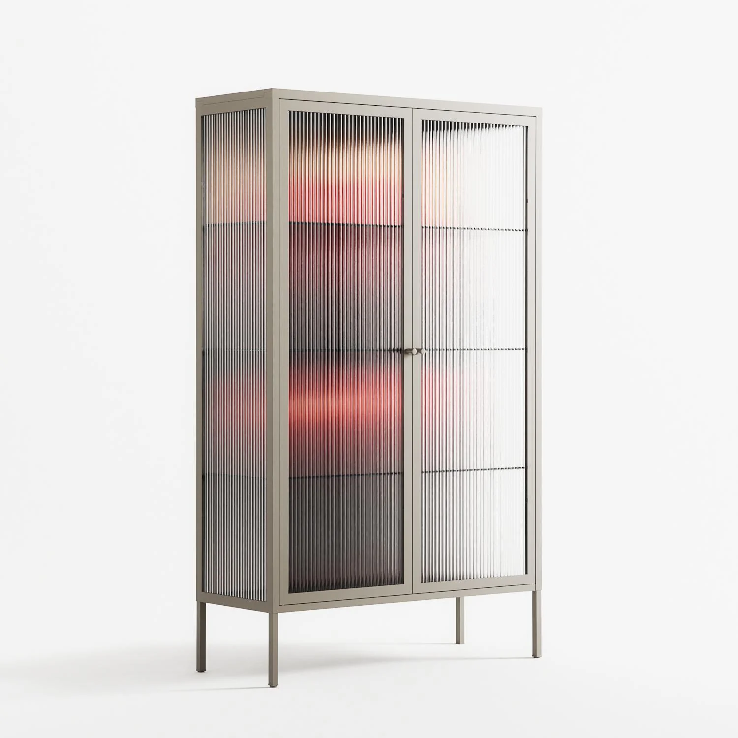 Red - Cabinet - Nadia Ryder - Pebble - Reeded glass - Image 4