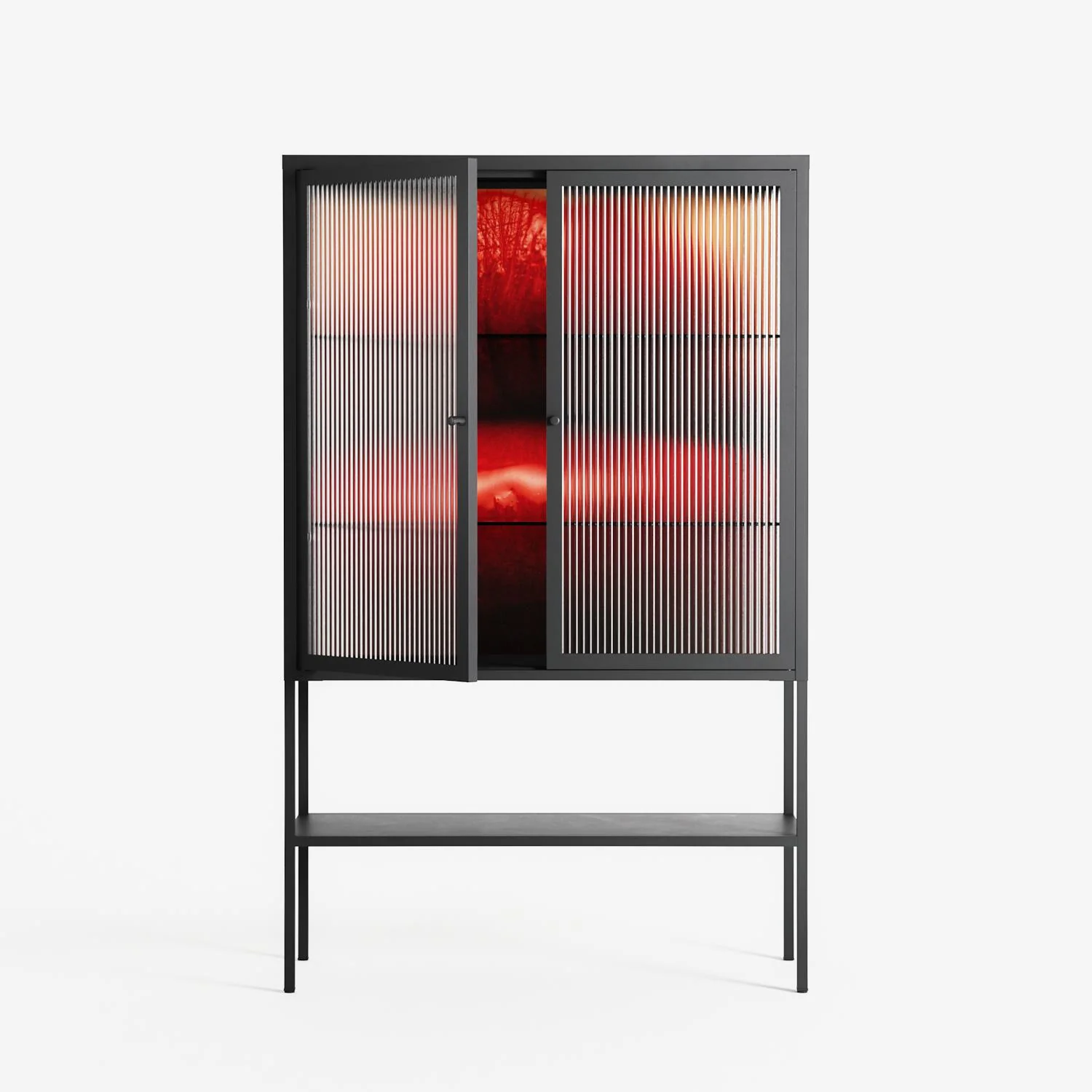 Red - Loft Cabinet - Nadia Ryder - Antracite - Reeded glass - Image 2