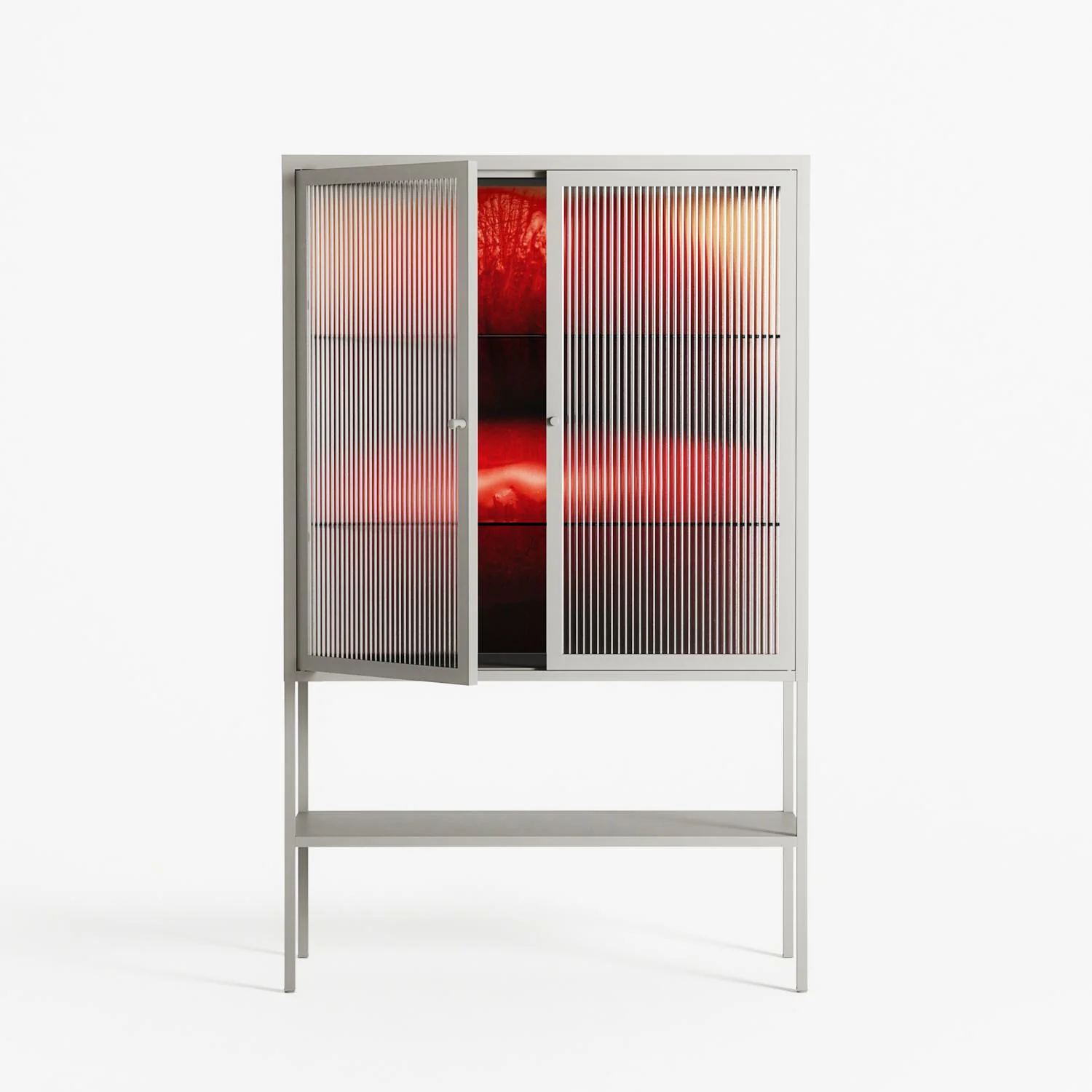 Red - Loft Cabinet - Nadia Ryder - Chalk - Reeded glass - Image 2