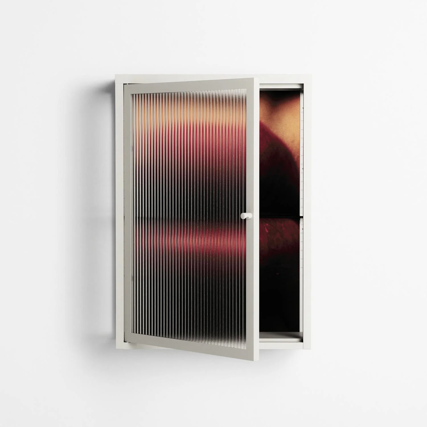 Red - Wall Cabinet - Nadia Ryder - Chalk - Reeded glass - Image 2