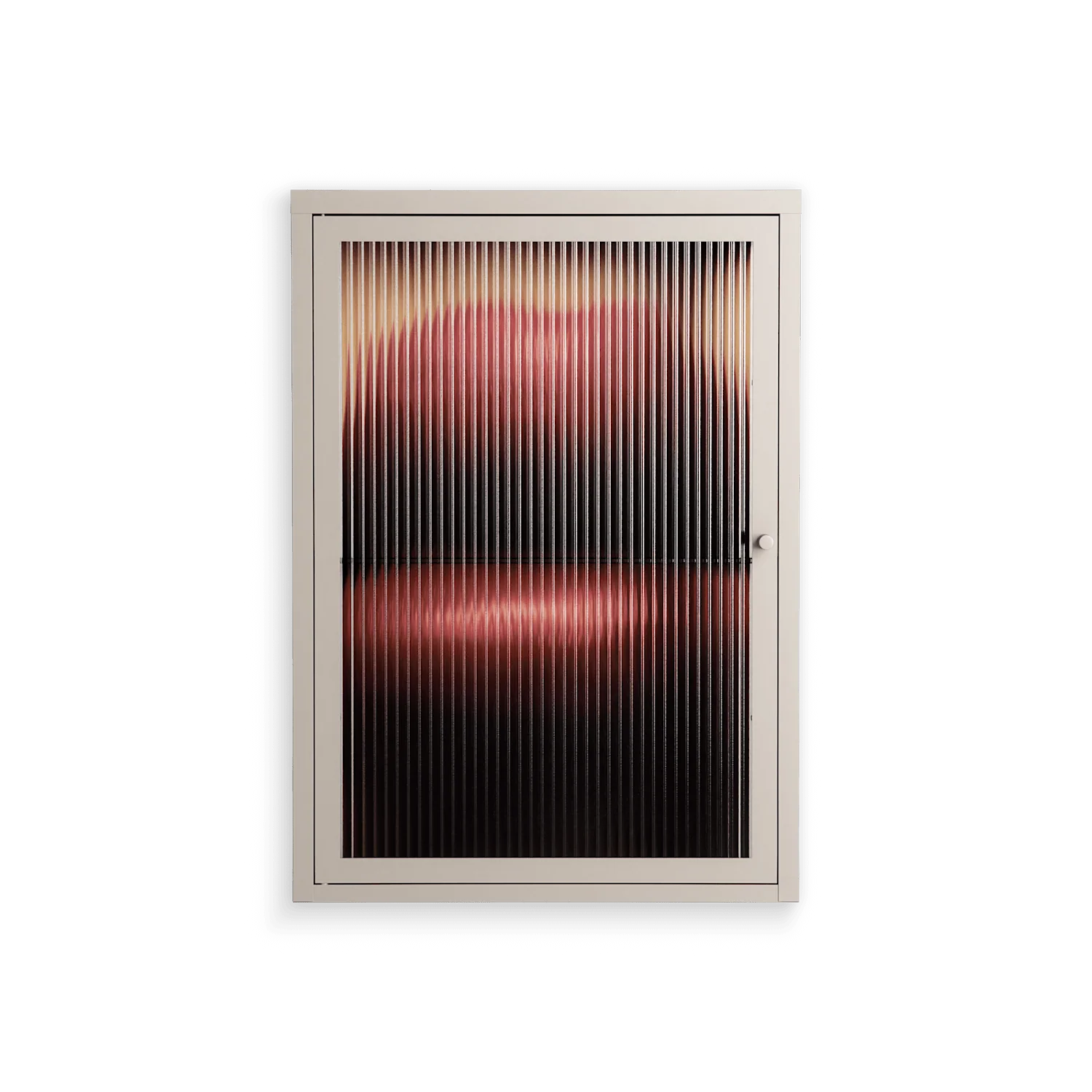 Red - Wall Cabinet - Nadia Ryder - Pebble - Reeded glass