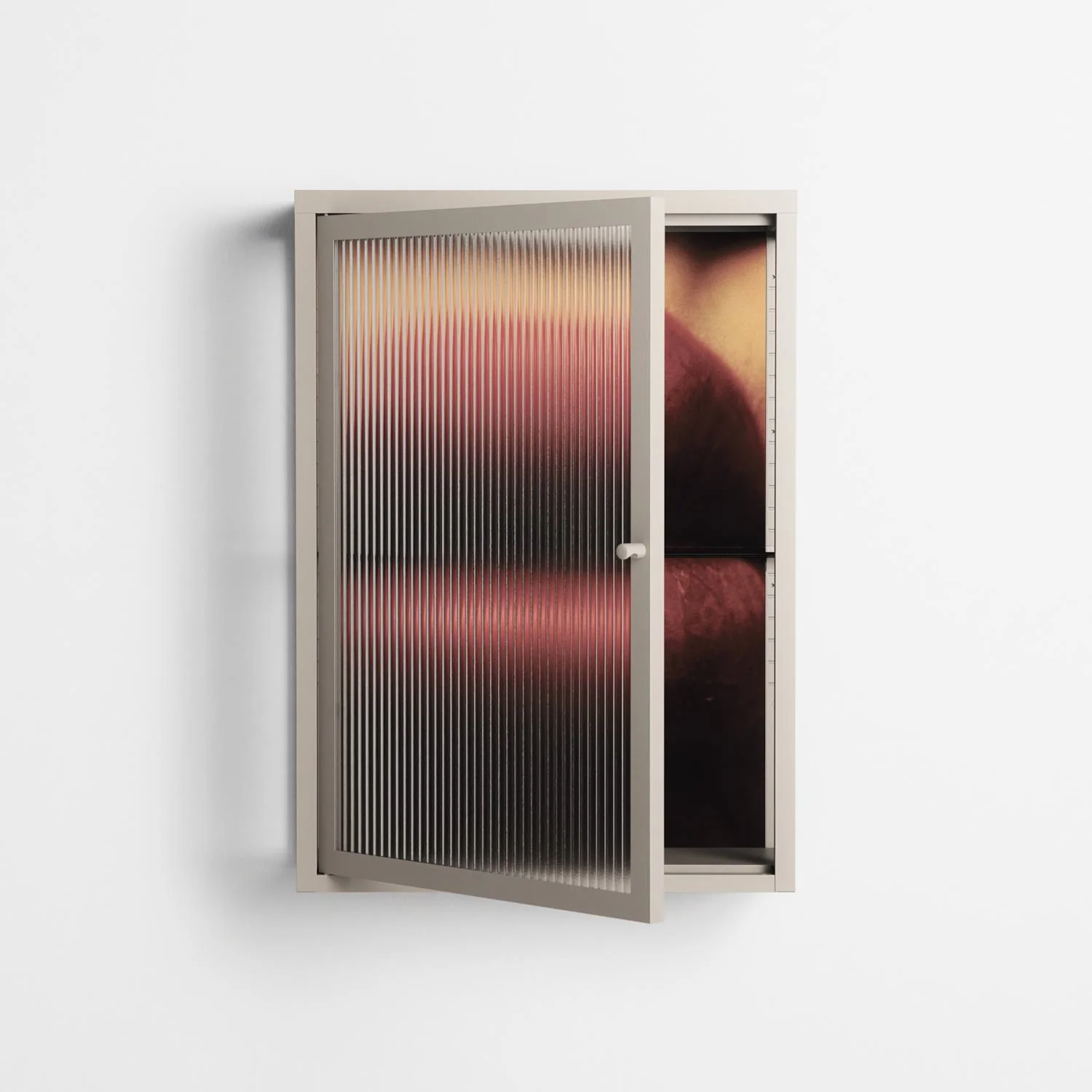 Red - Wall Cabinet - Nadia Ryder - Pebble - Reeded glass - Image 2