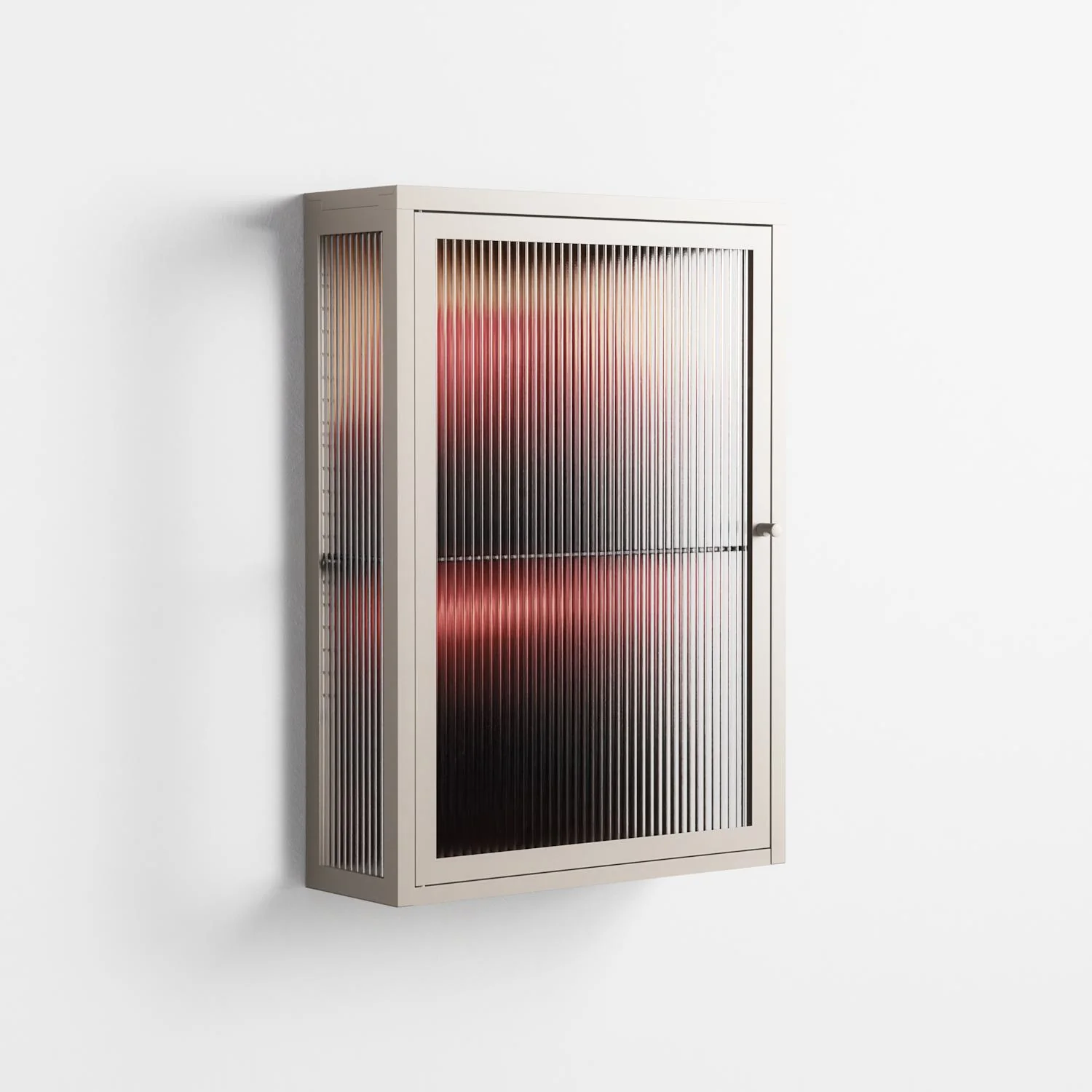 Red - Wall Cabinet - Nadia Ryder - Pebble - Reeded glass - Image 4