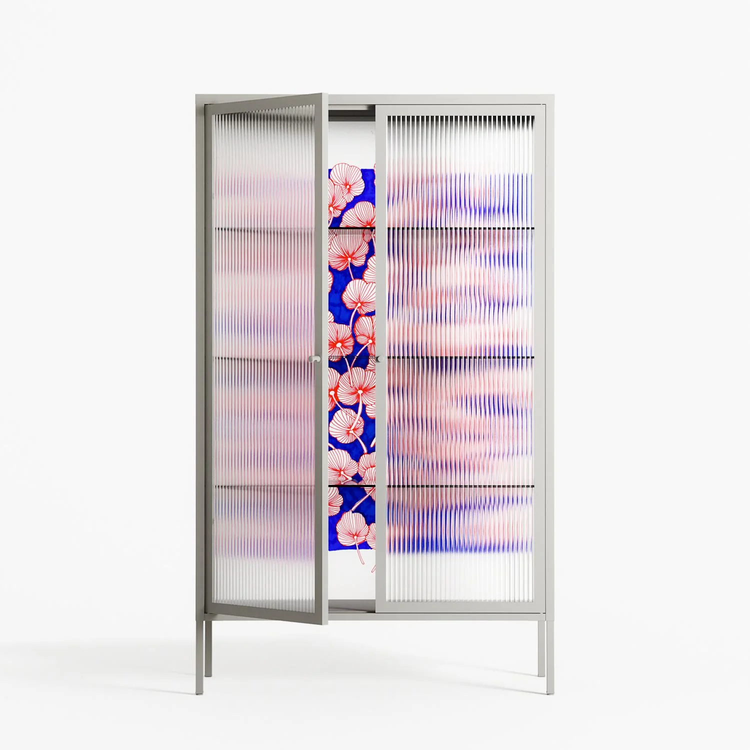 Redblooms - Cabinet - Katie O’Shea - Chalk - Reeded glass - Image 2
