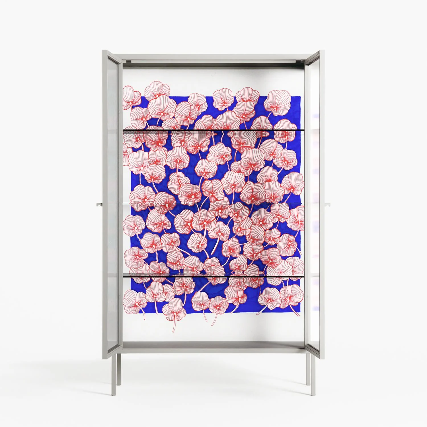 Redblooms - Cabinet - Katie O’Shea - Chalk - Reeded glass - Image 3