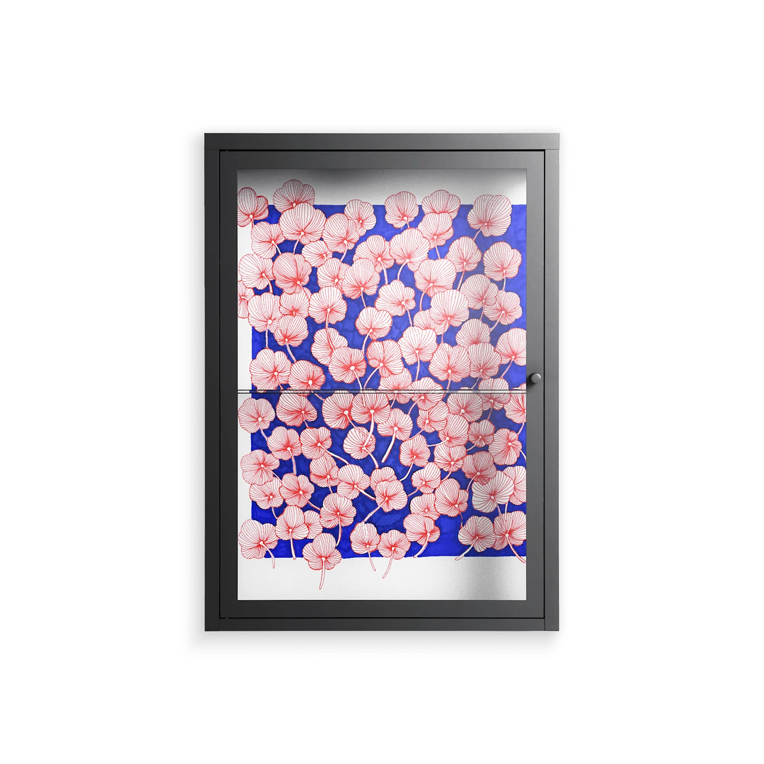 Redblooms - Wall Cabinet - Katie O’Shea - Antracite - Clear glass
