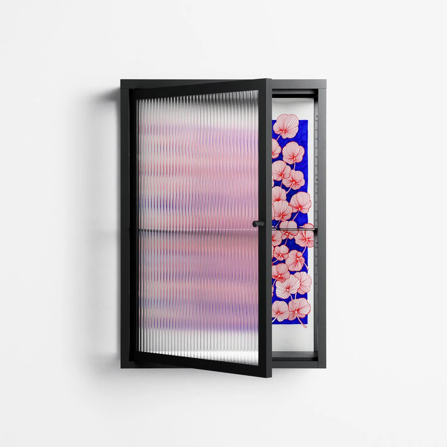 Redblooms - Wall Cabinet - Katie O’Shea - Antracite - Reeded glass - Image 2