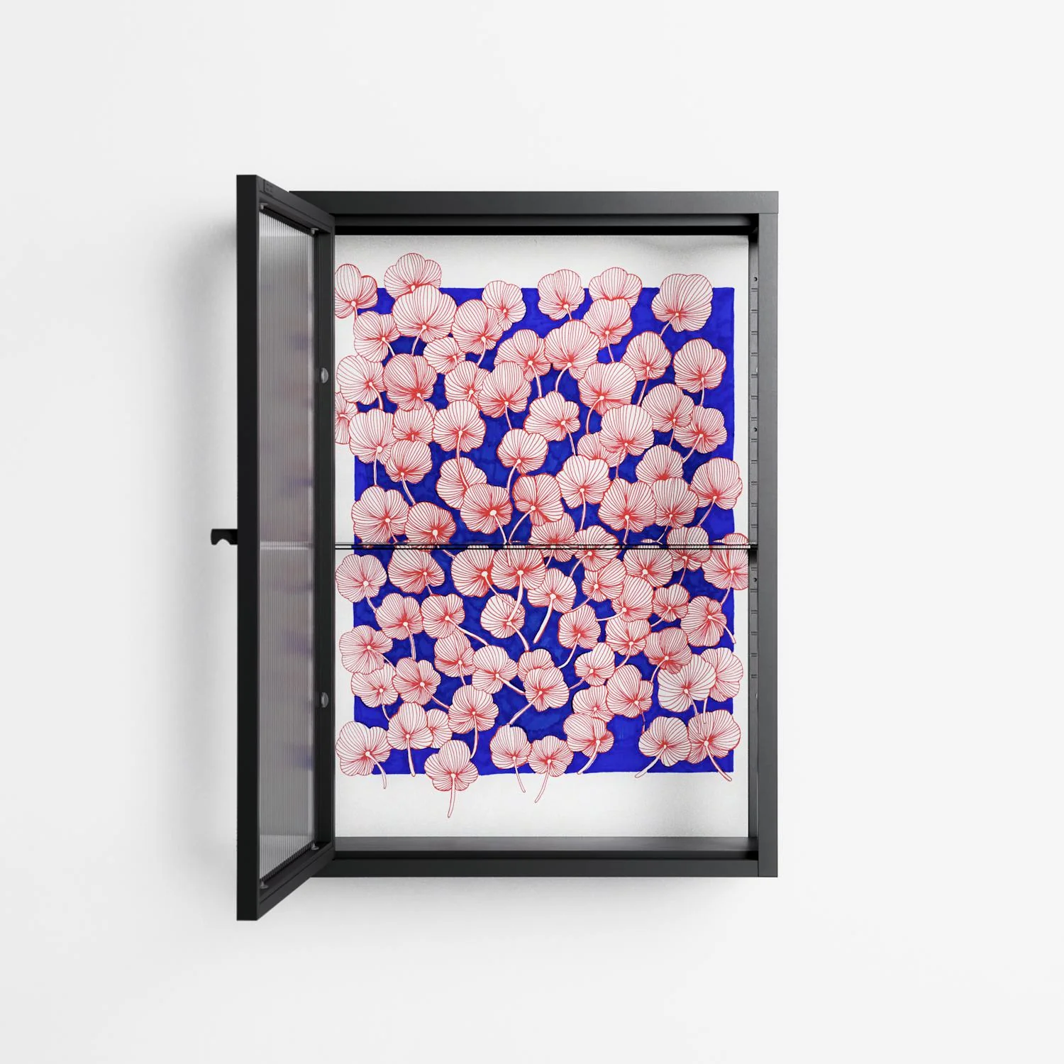 Redblooms - Wall Cabinet - Katie O’Shea - Antracite - Reeded glass - Image 3
