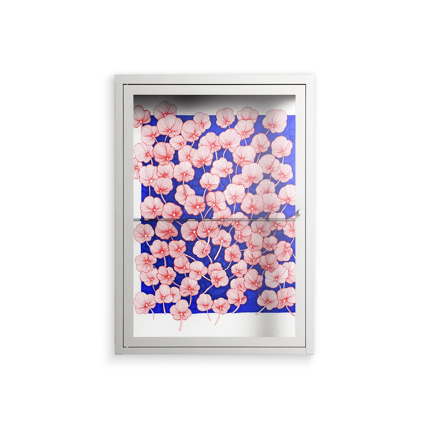 Redblooms - Wall Cabinet - Katie O’Shea - Chalk - Clear glass