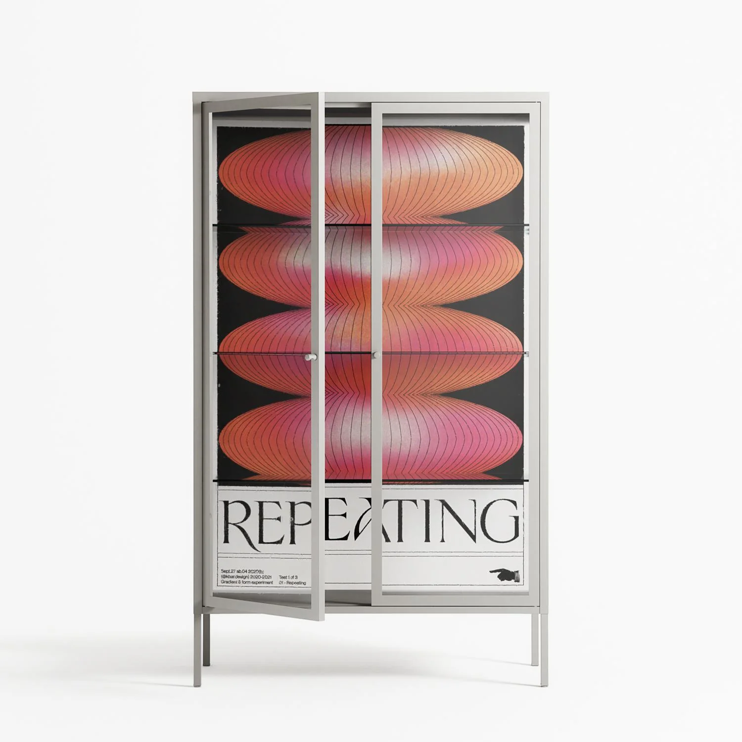 Repeating - Cabinet - Alexander Khabbazi - Chalk - Clear glass - Image 2