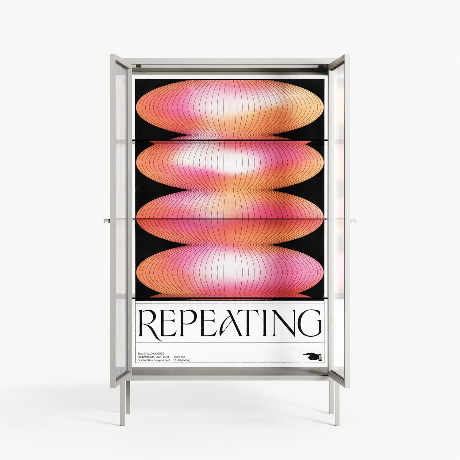 Repeating - Cabinet - Alexander Khabbazi - Chalk - Reeded glass - Image 3