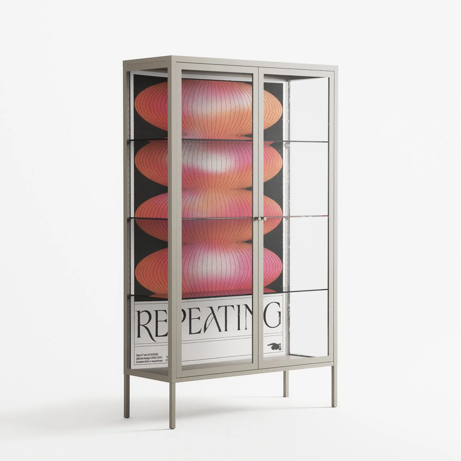 Repeating - Cabinet - Alexander Khabbazi - Pebble - Clear glass - Image 4