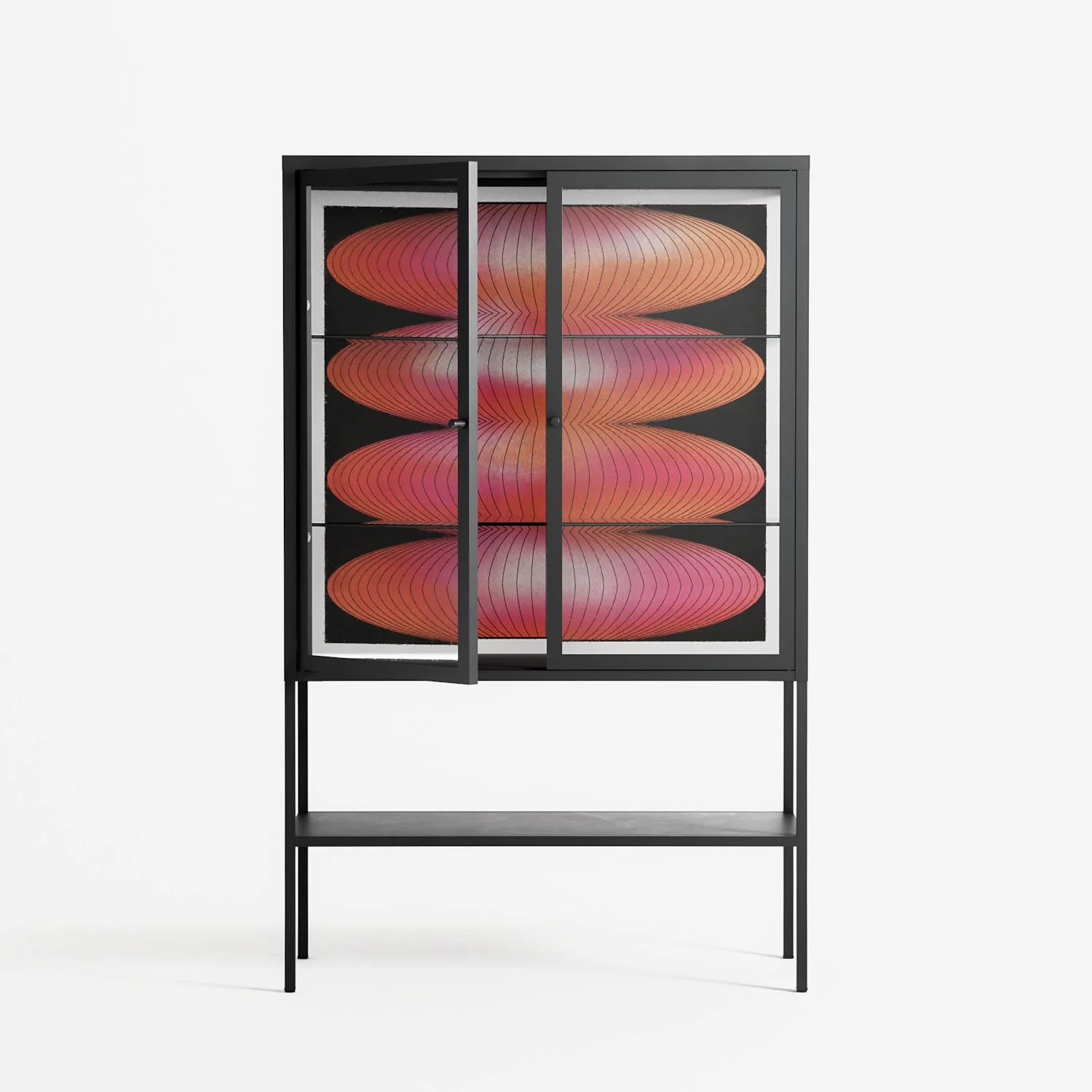 Repeating - Loft Cabinet - Alexander Khabbazi - Antracite - Clear glass - Image 2