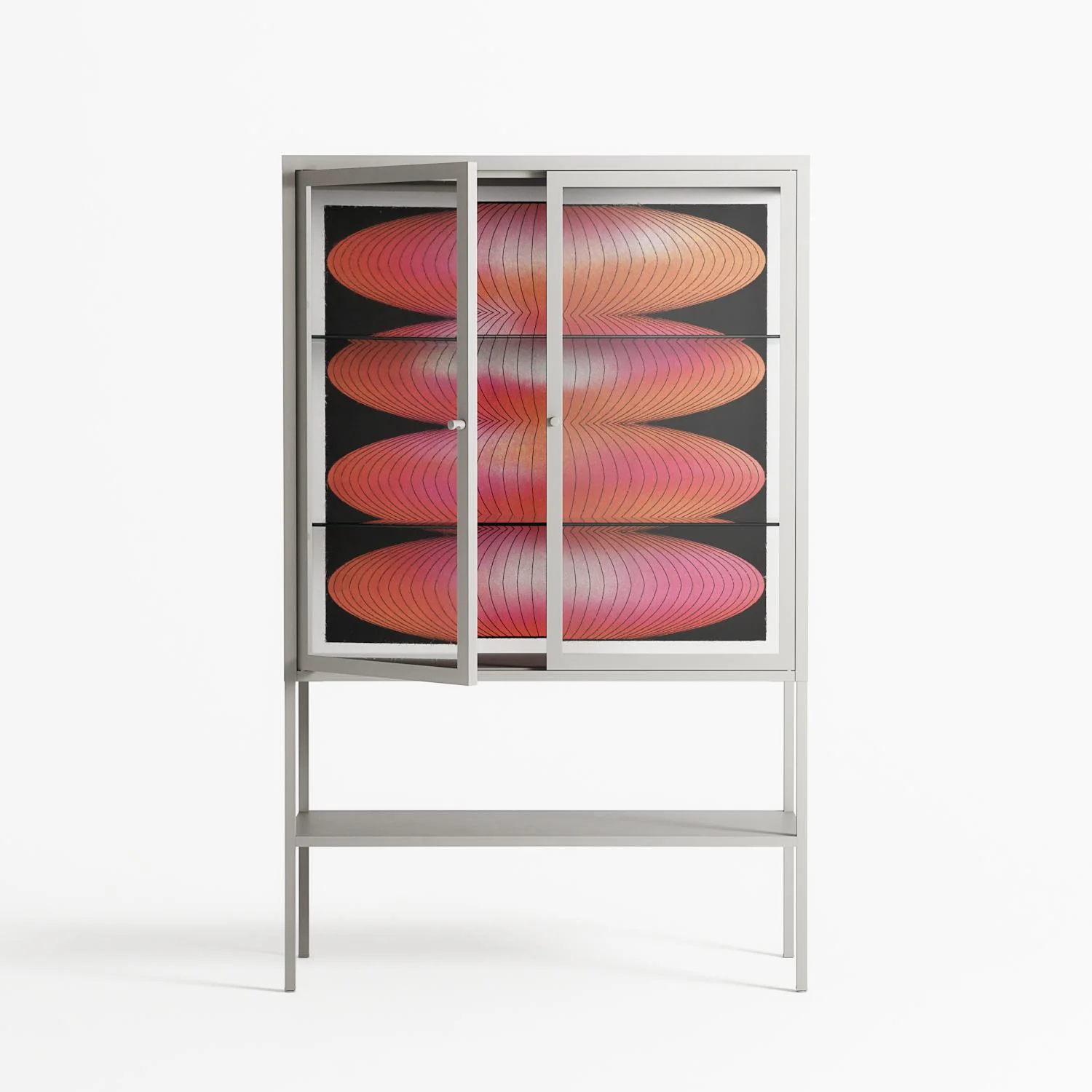 Repeating - Loft Cabinet - Alexander Khabbazi - Chalk - Clear glass - Image 2