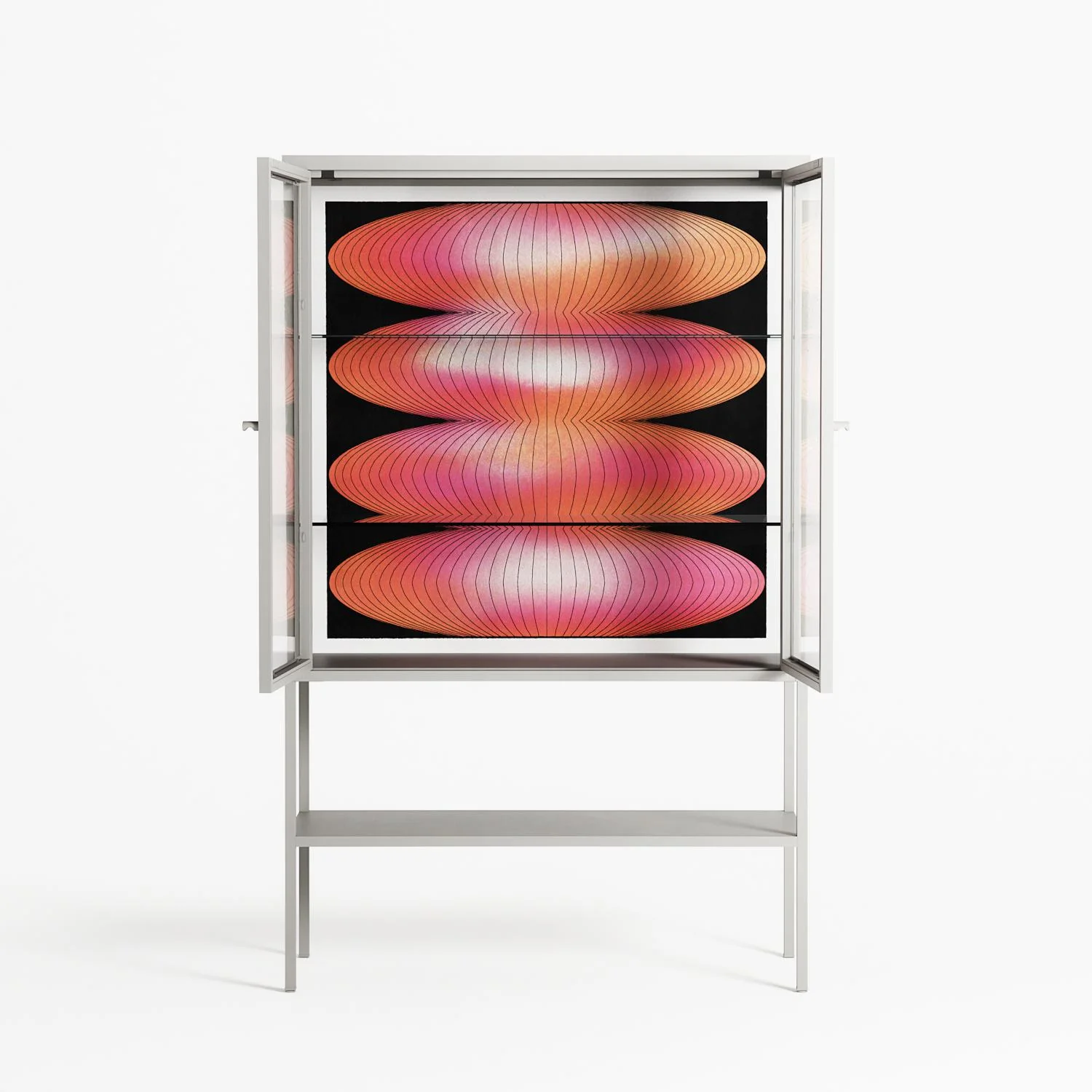 Repeating - Loft Cabinet - Alexander Khabbazi - Chalk - Clear glass - Image 3