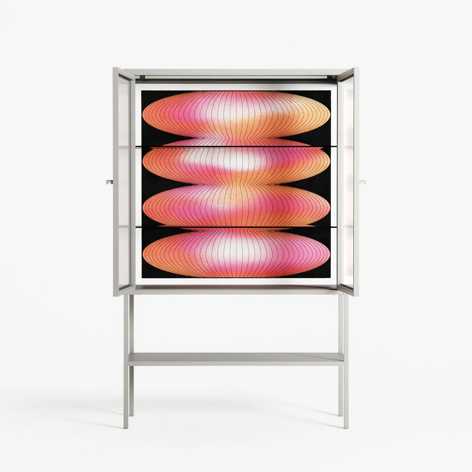 Repeating - Loft Cabinet - Alexander Khabbazi - Chalk - Reeded glass - Image 3