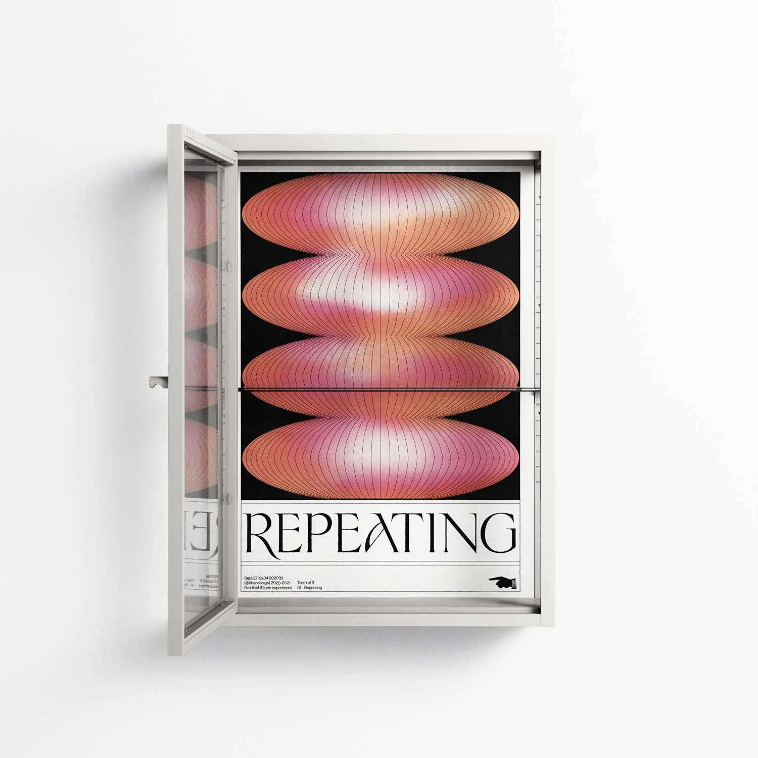 Repeating - Wall Cabinet - Alexander Khabbazi - Chalk - Clear glass - Image 2