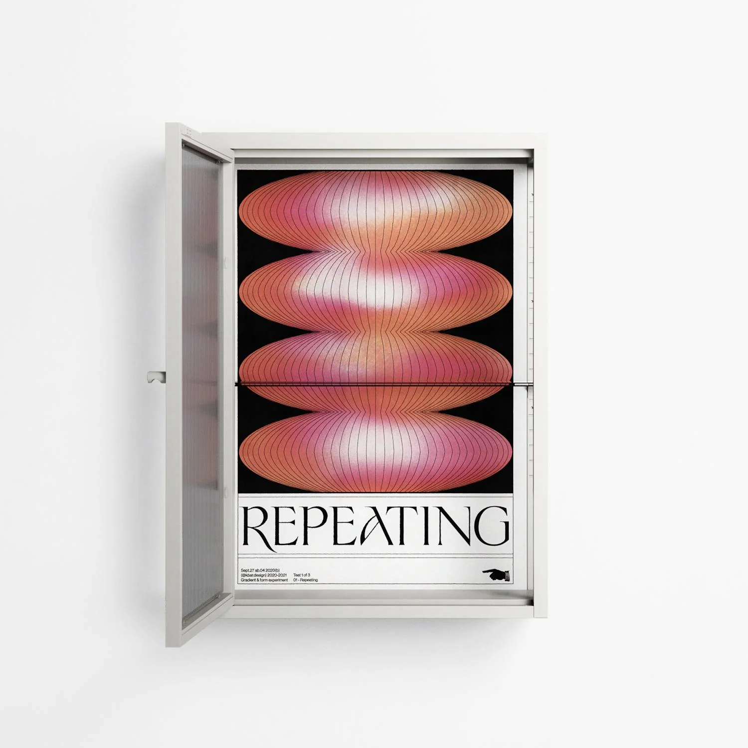 Repeating - Wall Cabinet - Alexander Khabbazi - Chalk - Reeded glass - Image 2