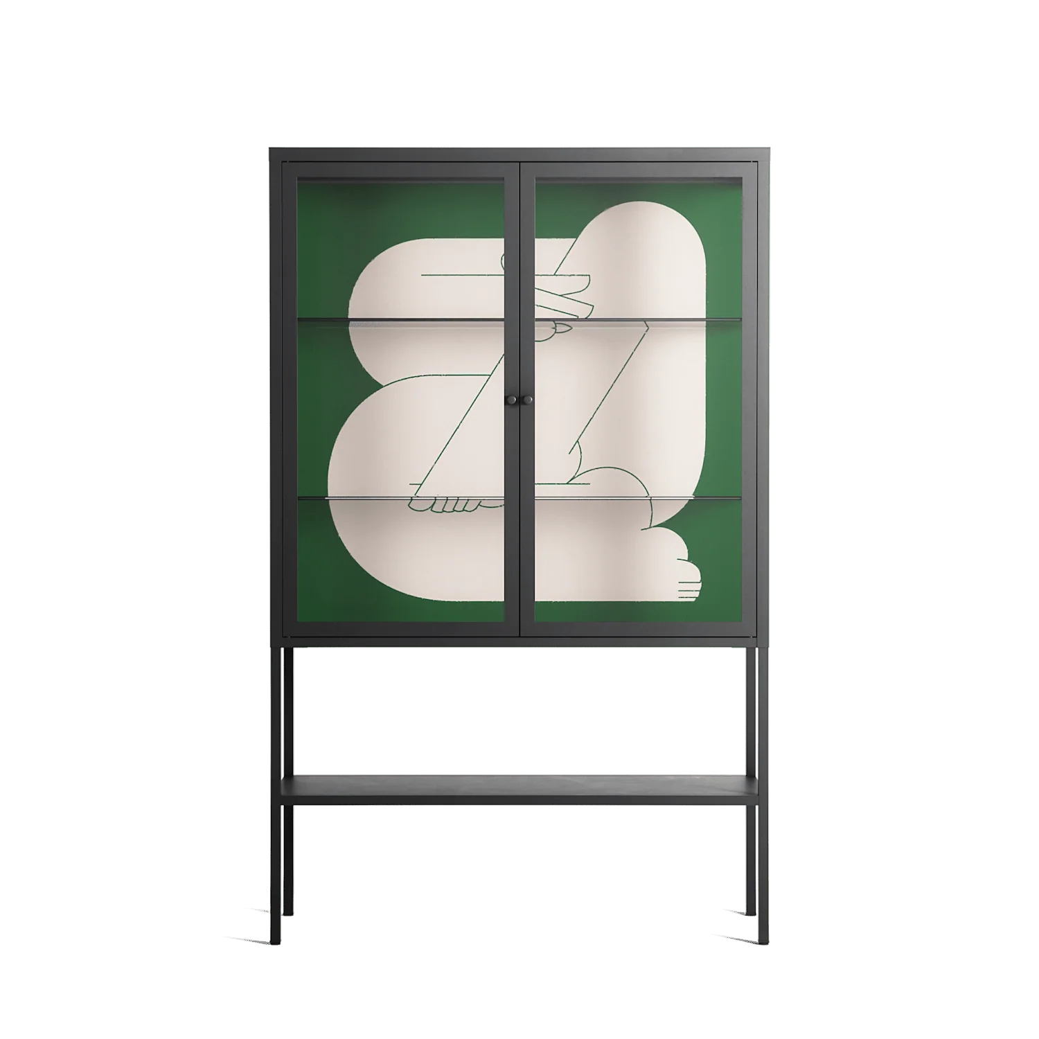 Rest 1 - Loft Cabinet - Andrea Devia-Nuño - Antracite - Clear glass