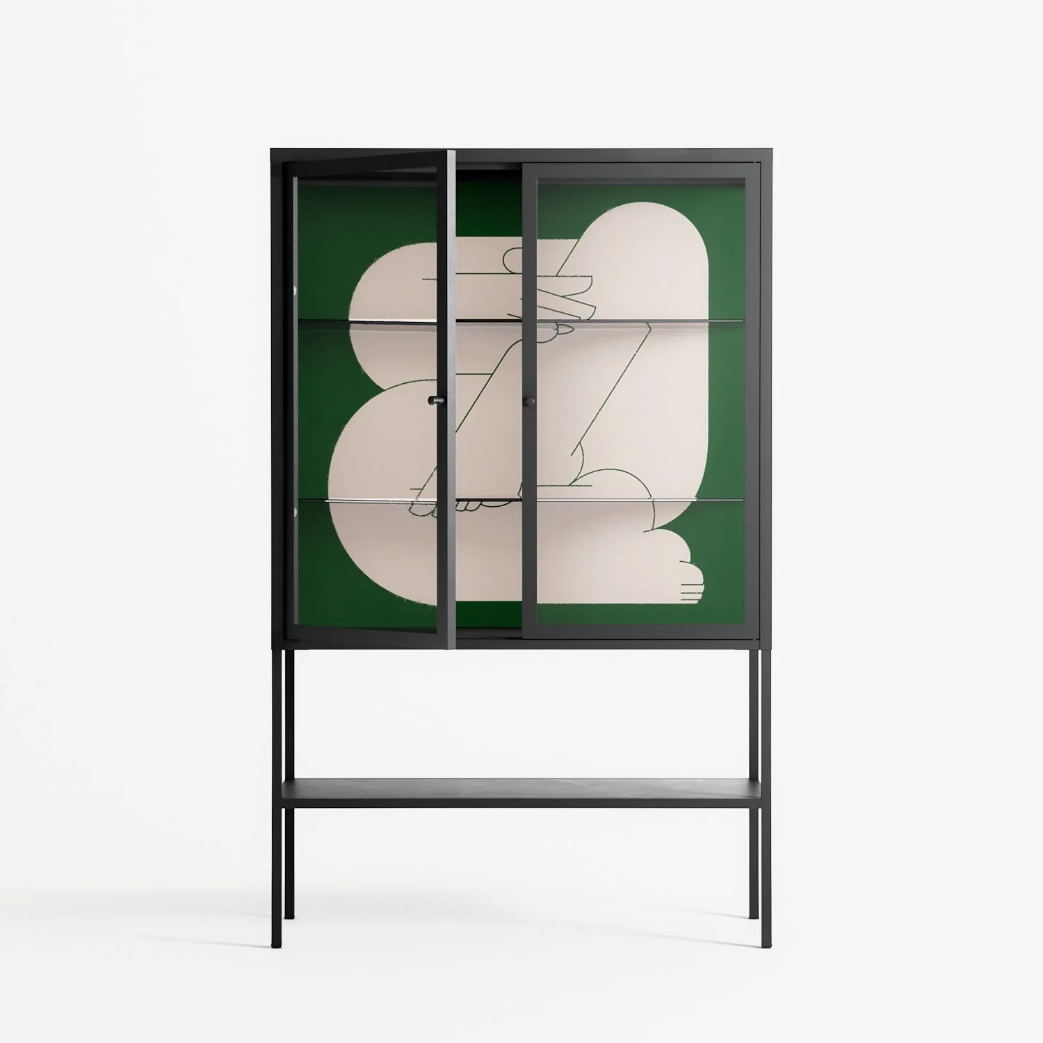 Rest 1 - Loft Cabinet - Andrea Devia-Nuño - Antracite - Clear glass - Image 2