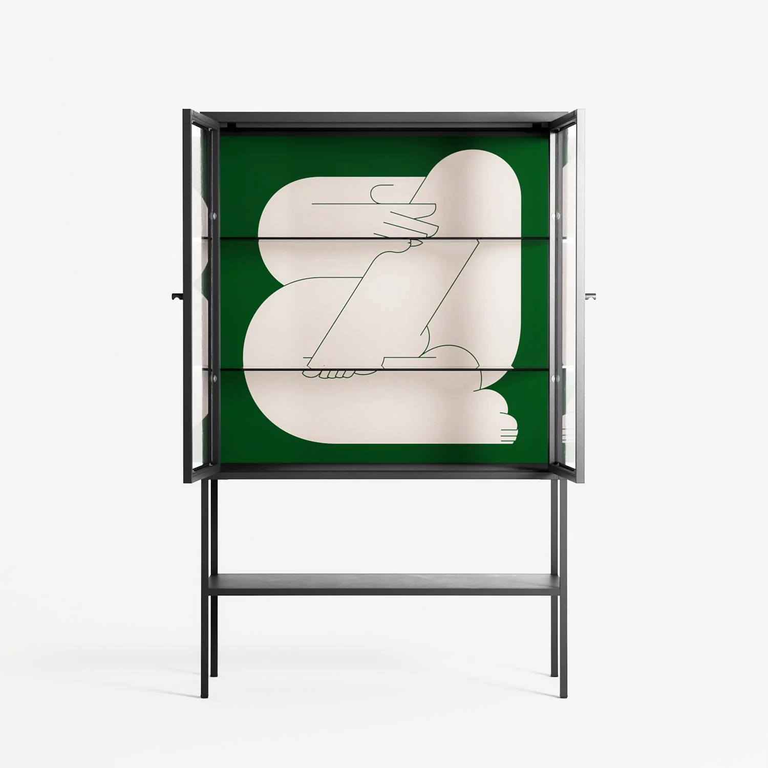 Rest 1 - Loft Cabinet - Andrea Devia-Nuño - Antracite - Clear glass - Image 3