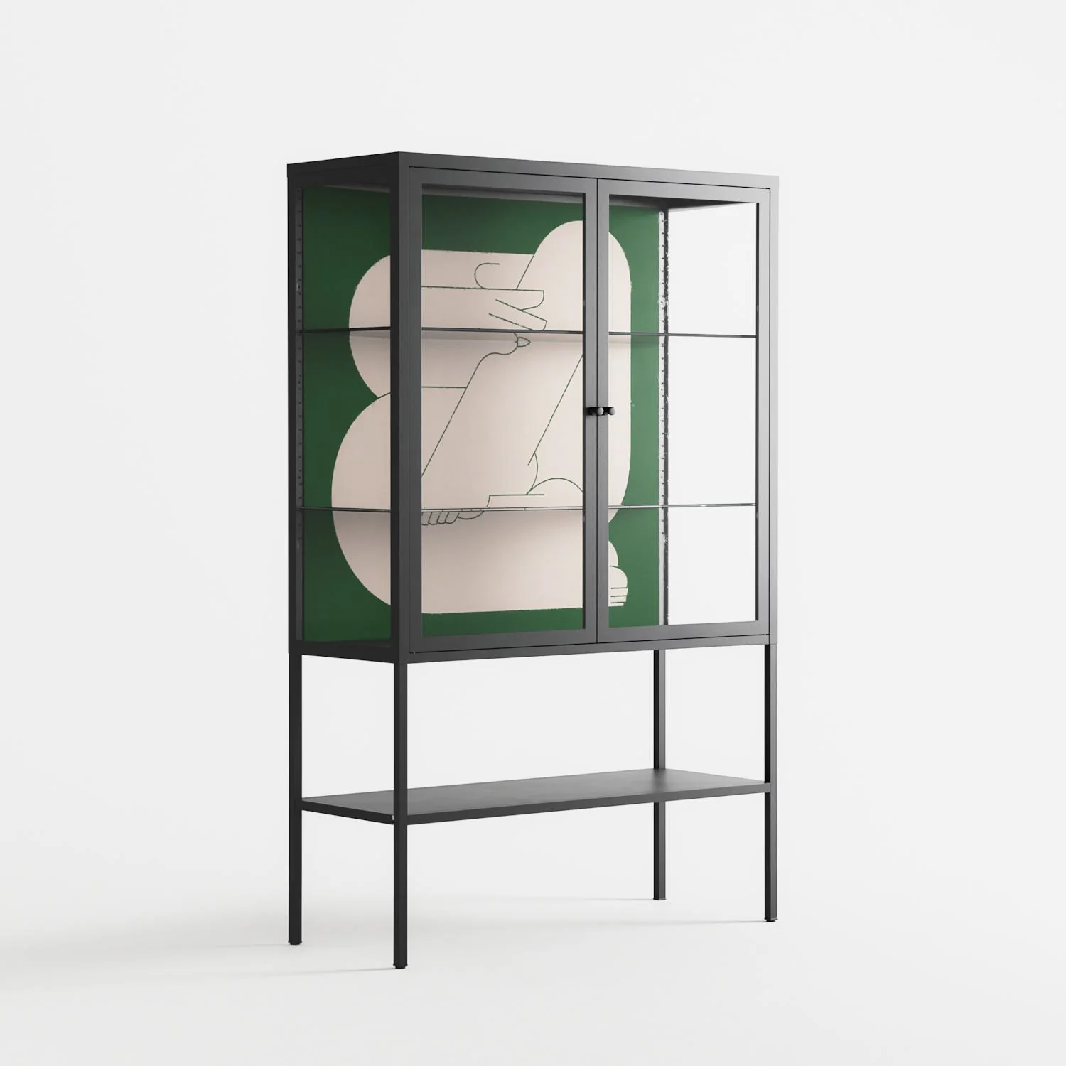 Rest 1 - Loft Cabinet - Andrea Devia-Nuño - Antracite - Clear glass - Image 4