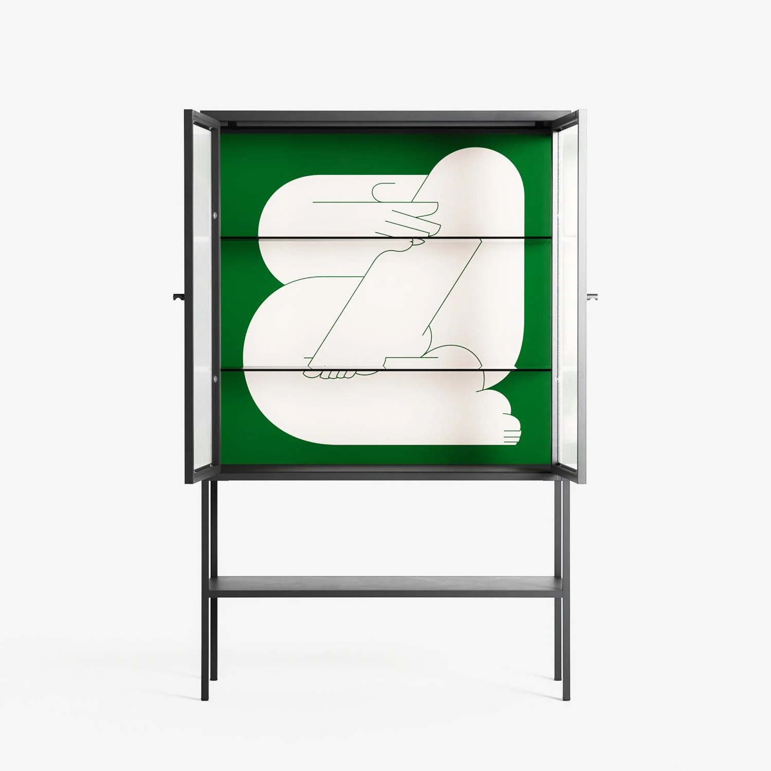 Rest 1 - Loft Cabinet - Andrea Devia-Nuño - Antracite - Reeded glass - Image 3