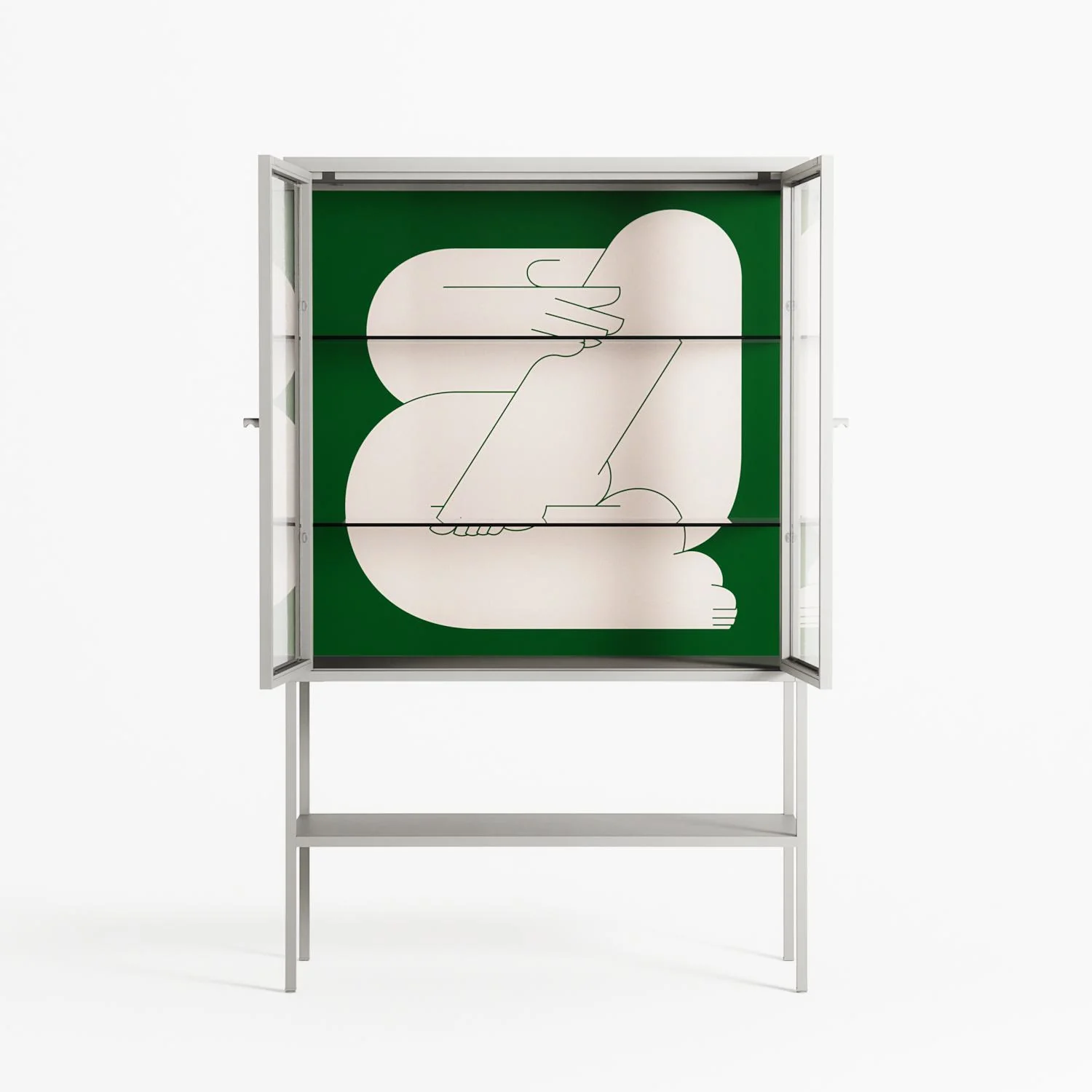 Rest 1 - Loft Cabinet - Andrea Devia-Nuño - Chalk - Clear glass - Image 3