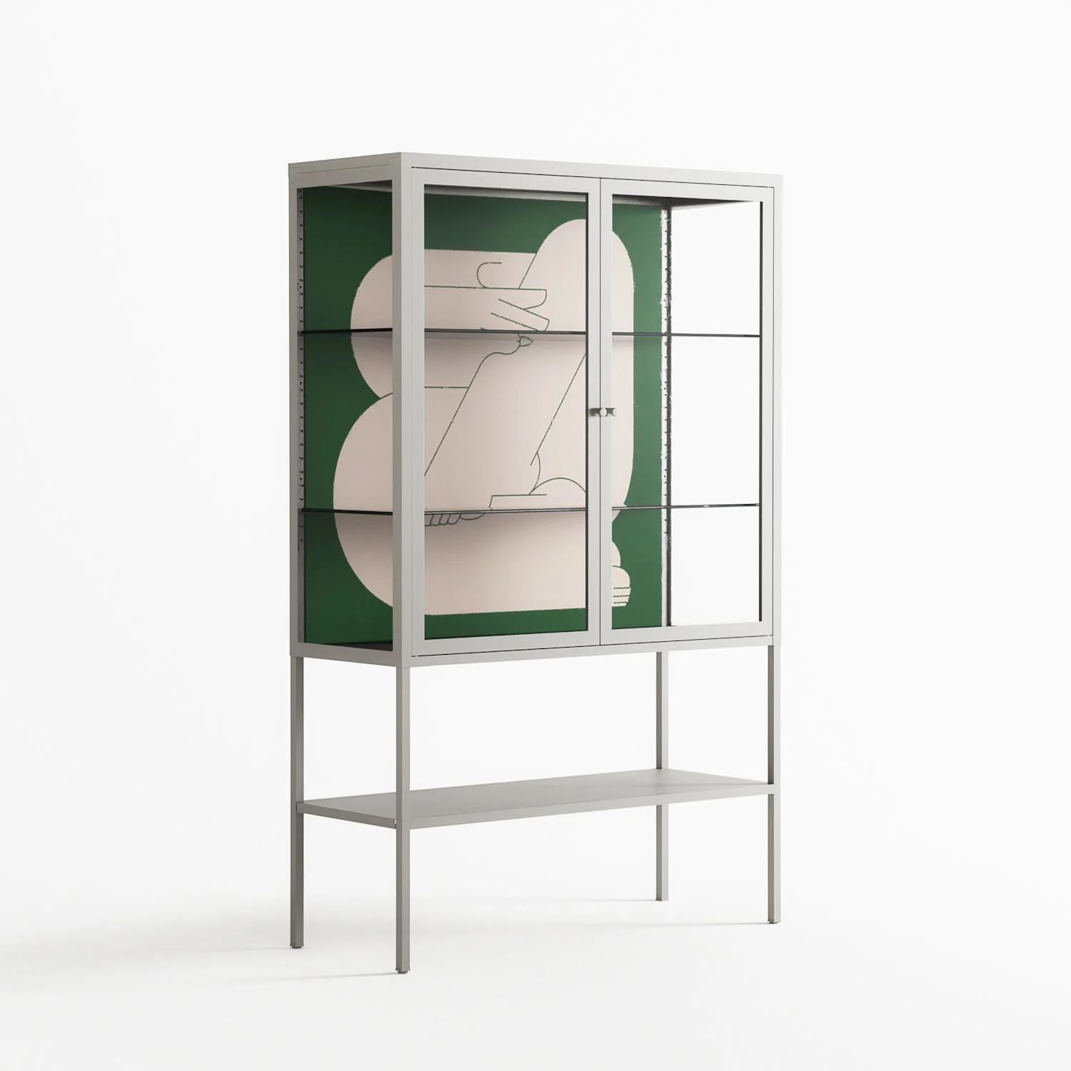 Rest 1 - Loft Cabinet - Andrea Devia-Nuño - Chalk - Clear glass - Image 4
