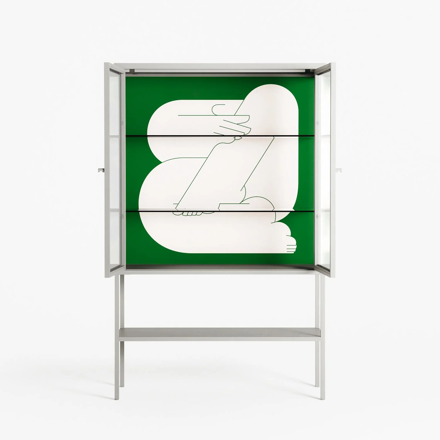 Rest 1 - Loft Cabinet - Andrea Devia-Nuño - Chalk - Reeded glass - Image 3
