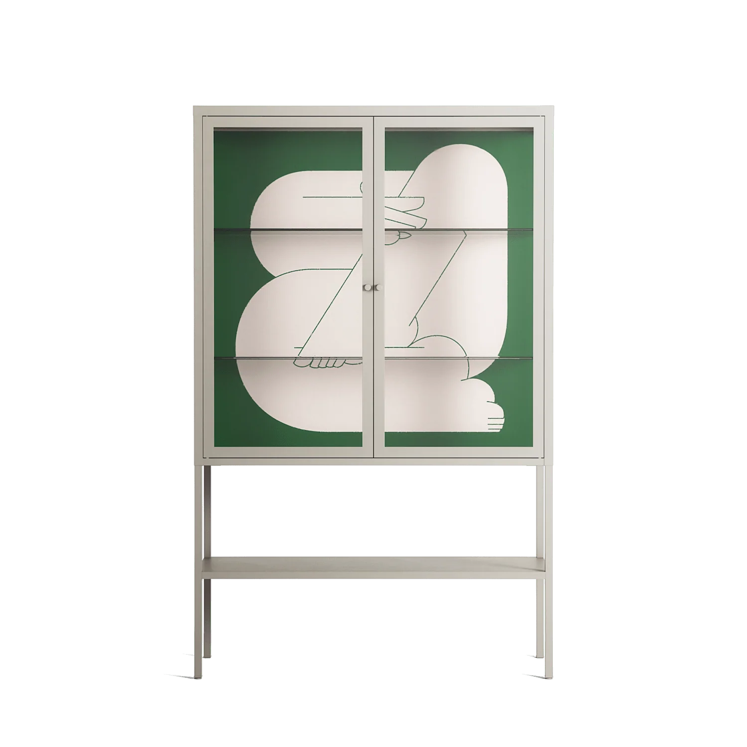 Rest 1 - Loft Cabinet - Andrea Devia-Nuño - Pebble - Clear glass
