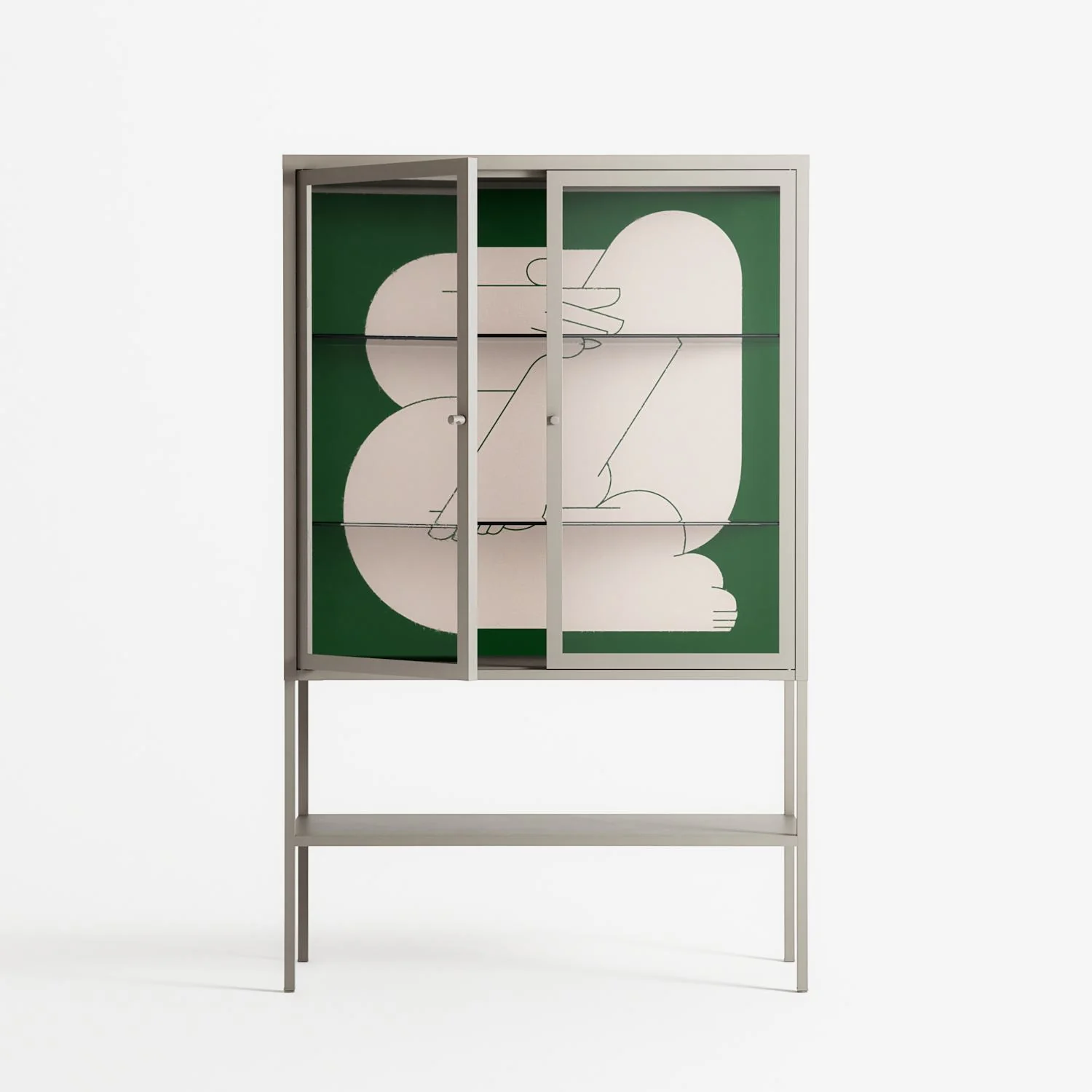 Rest 1 - Loft Cabinet - Andrea Devia-Nuño - Pebble - Clear glass - Image 2