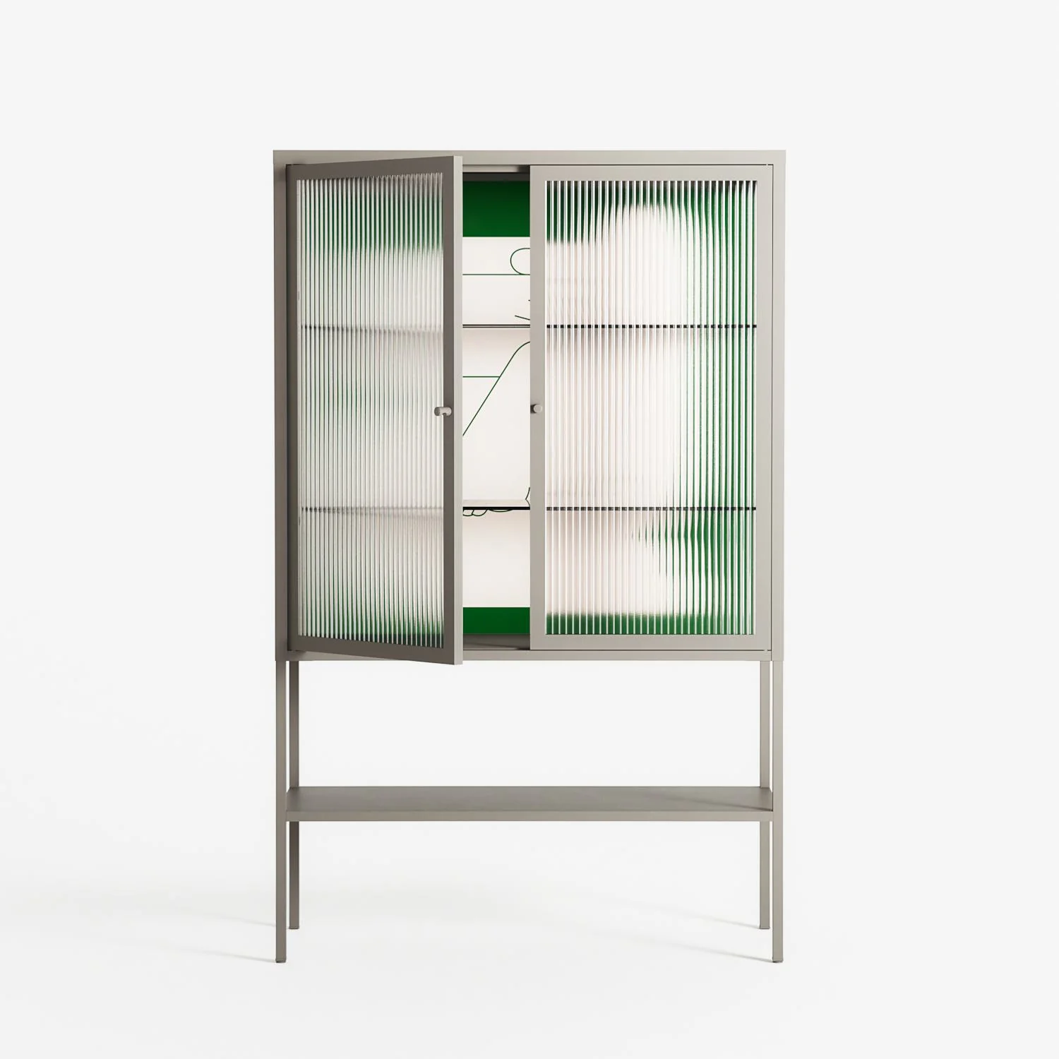 Rest 1 - Loft Cabinet - Andrea Devia-Nuño - Pebble - Reeded glass - Image 2