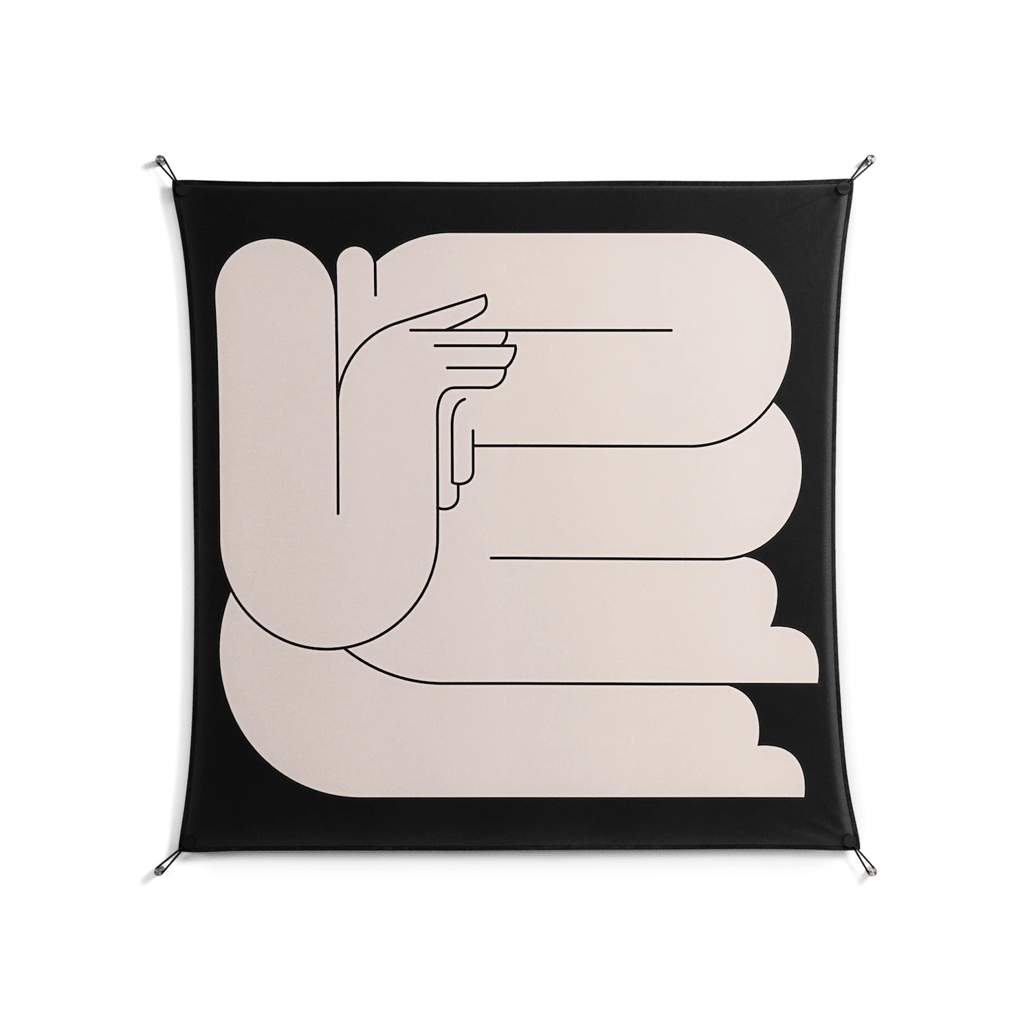 Rest 1 - Work On Wall - Andrea Devia-Nuño - Black - 140 x 140 cm