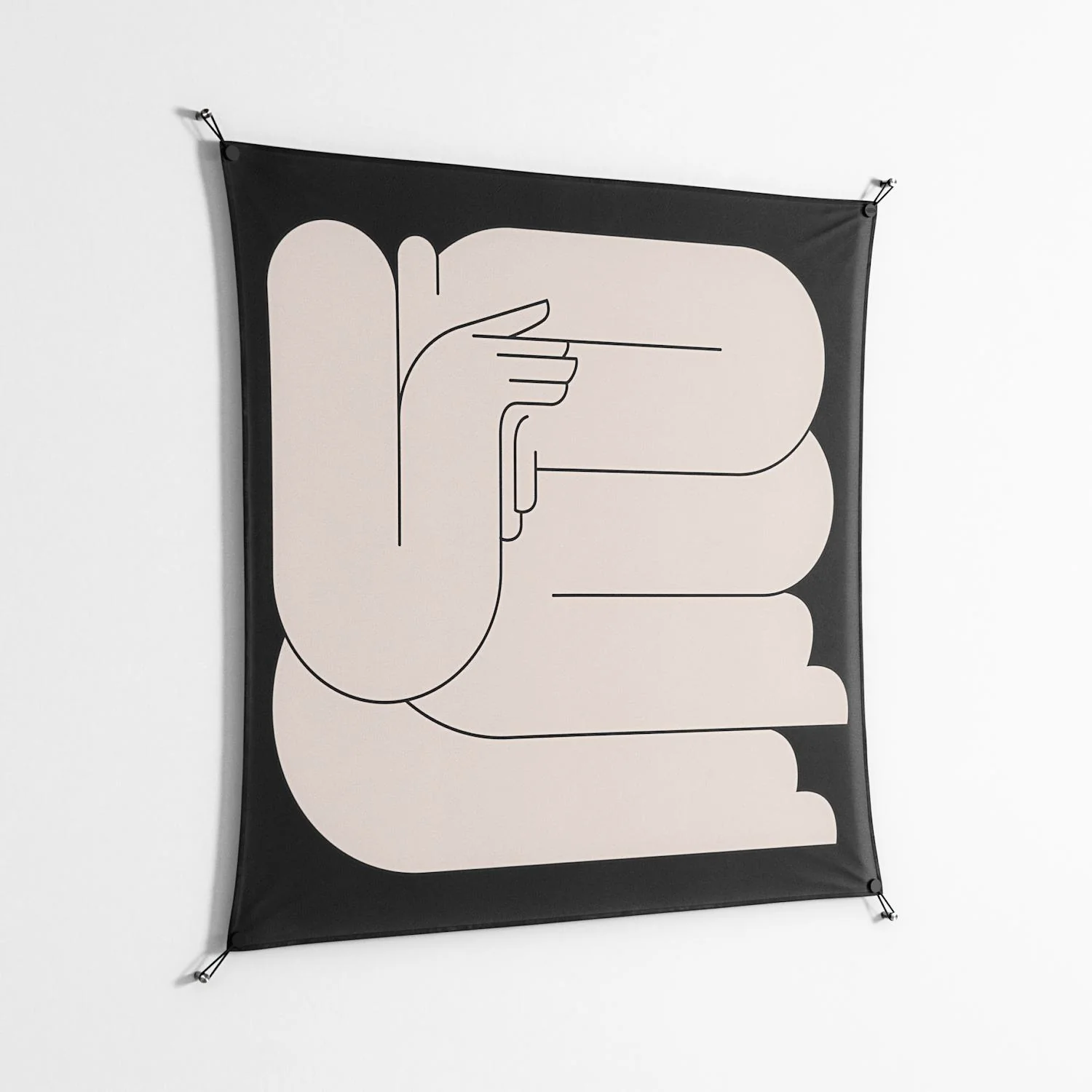 Rest 1 - Work On Wall - Andrea Devia-Nuño - Black - 140 x 140 cm - Image 2