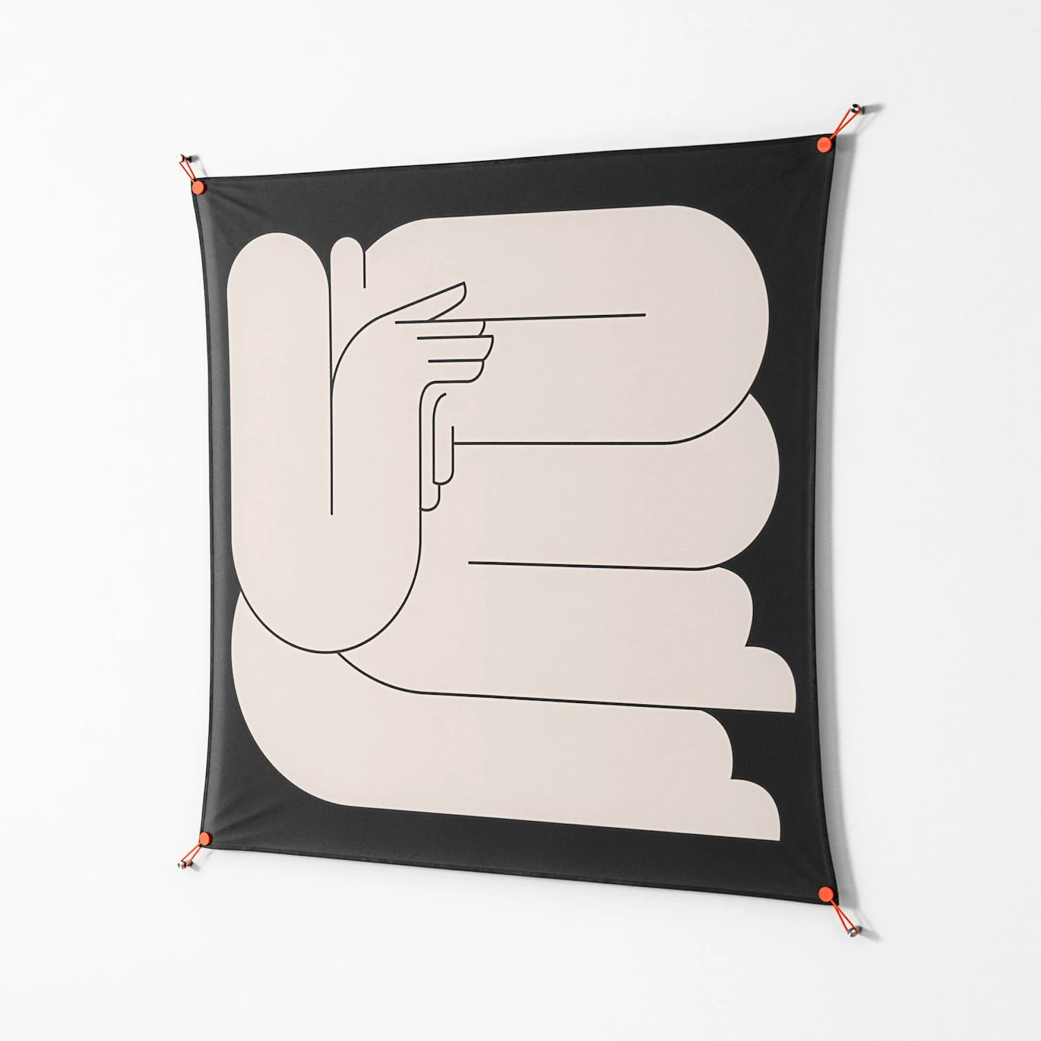 Rest 1 - Work On Wall - Andrea Devia-Nuño - Orange - 140 x 140 cm - Image 2