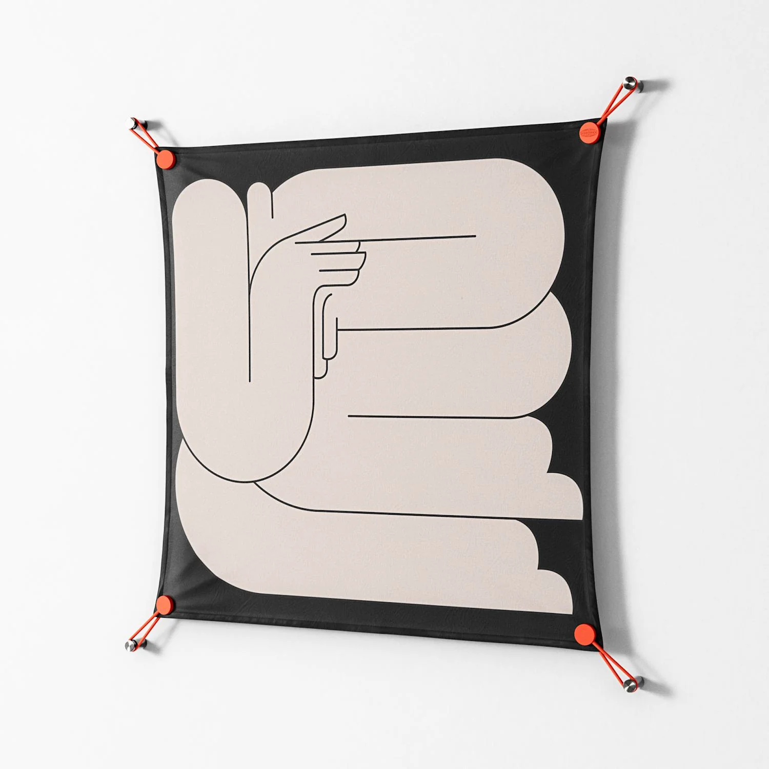 Rest 1 - Work On Wall - Andrea Devia-Nuño - Orange - 70 x 70 cm - Image 2