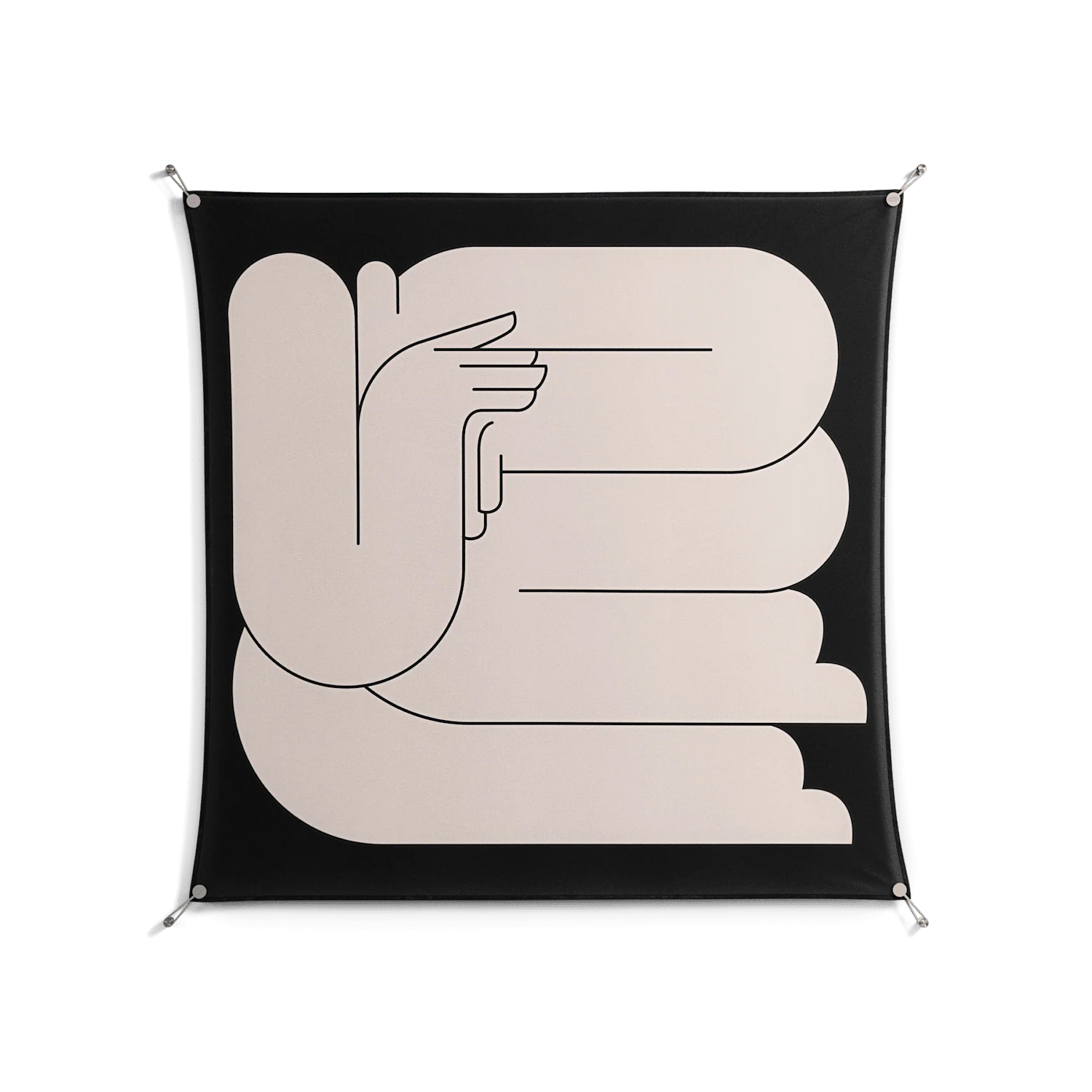 Rest 1 - Work On Wall - Andrea Devia-Nuño - Silver - 140 x 140 cm