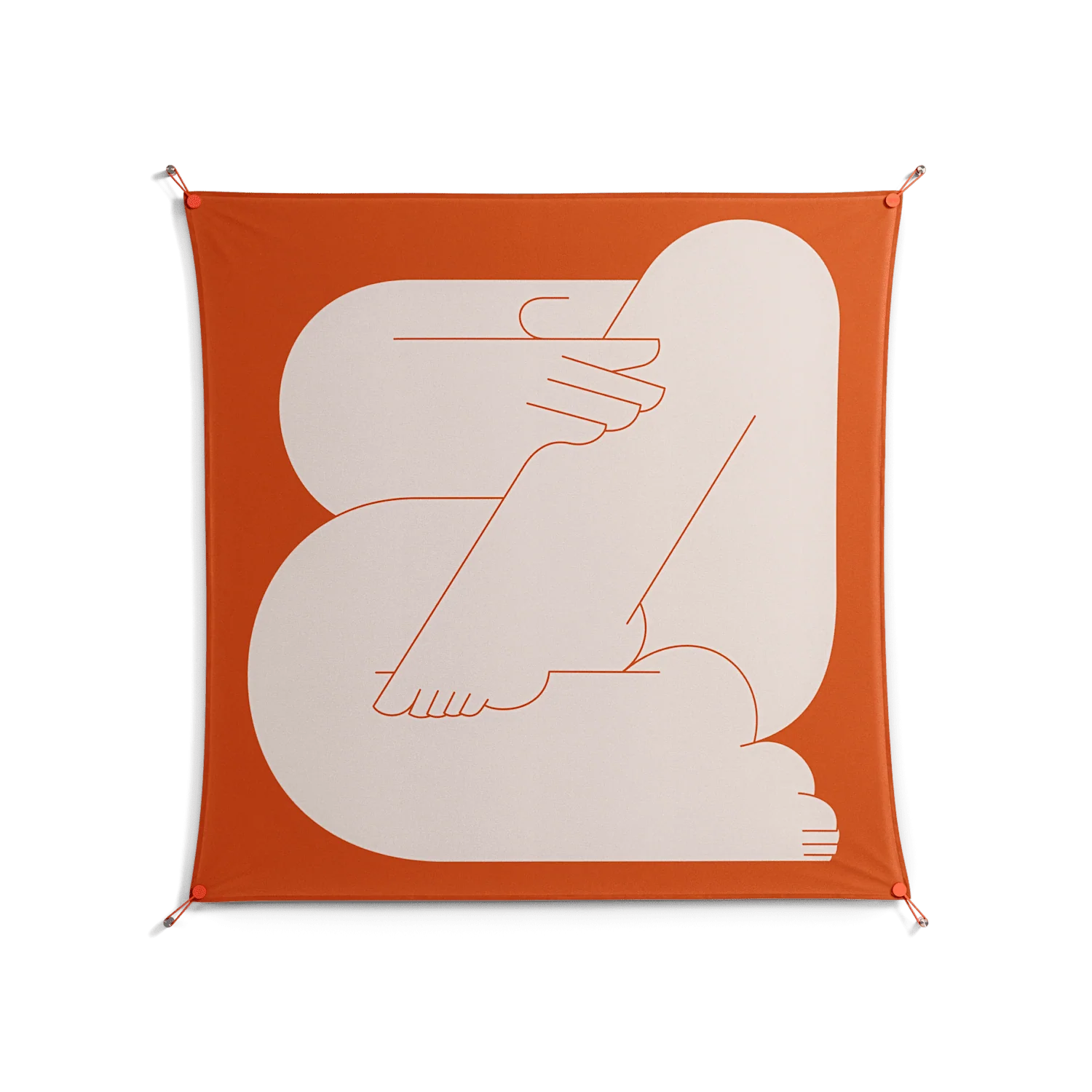 Rest 2 - Work On Wall - Andrea Devia-Nuño - Orange - 140 x 140 cm
