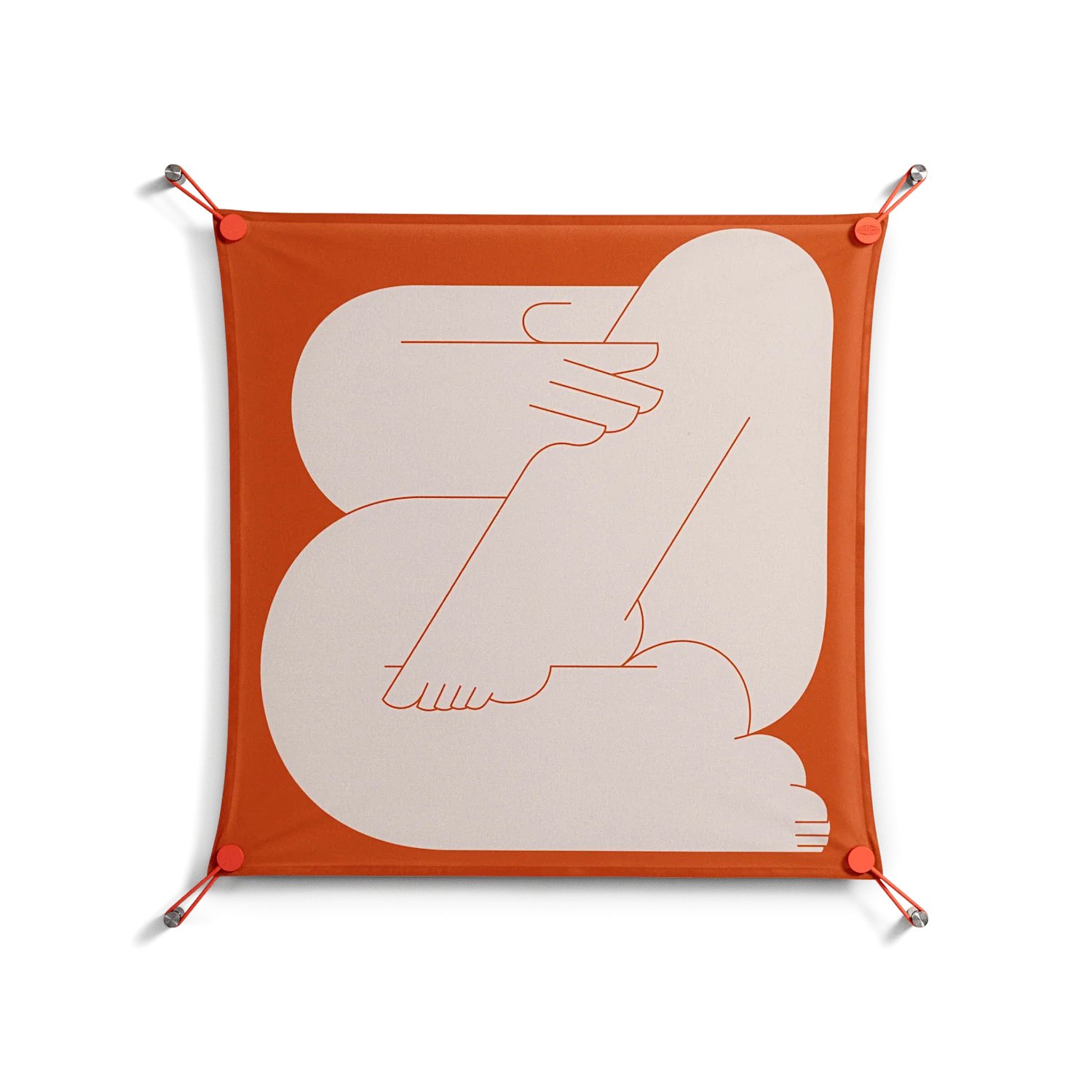 Rest 2 - Work On Wall - Andrea Devia-Nuño - Orange - 70 x 70 cm