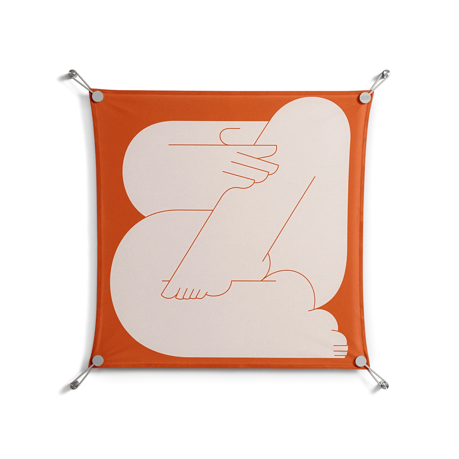Rest 2 - Work On Wall - Andrea Devia-Nuño - Silver - 70 x 70 cm