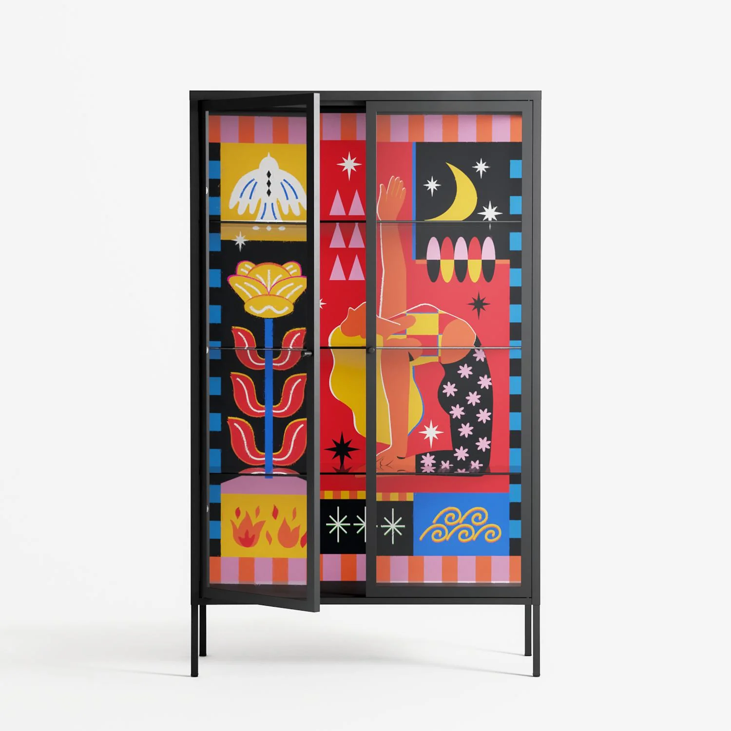 Rise - Cabinet - Heather Zhou - Antracite - Clear glass - Image 2