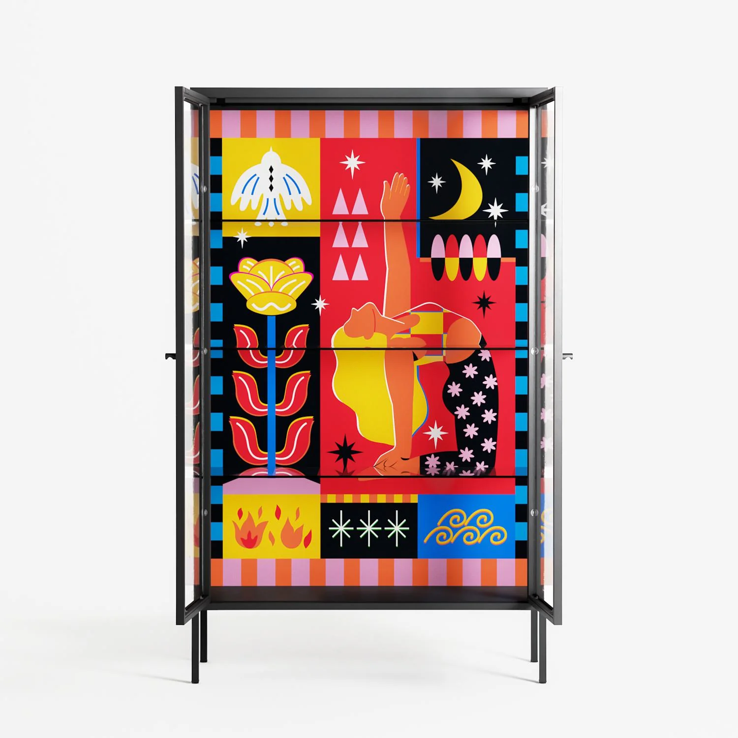 Rise - Cabinet - Heather Zhou - Antracite - Clear glass - Image 3