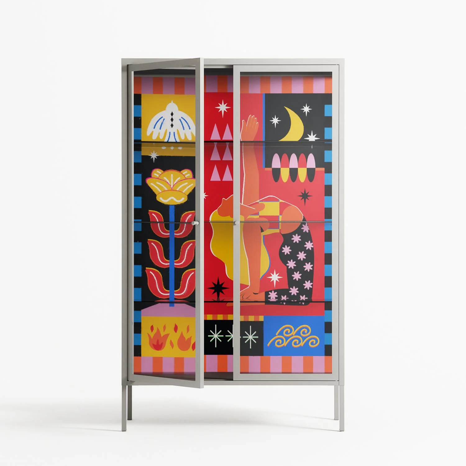Rise - Cabinet - Heather Zhou - Chalk - Clear glass - Image 2