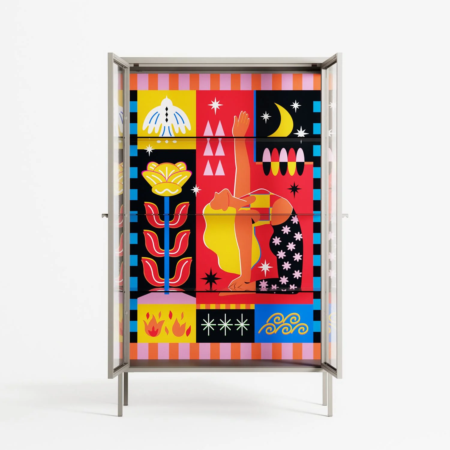 Rise - Cabinet - Heather Zhou - Pebble - Clear glass - Image 3